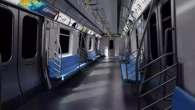 Subway Car Interior 8K and 4K Textures 3D model