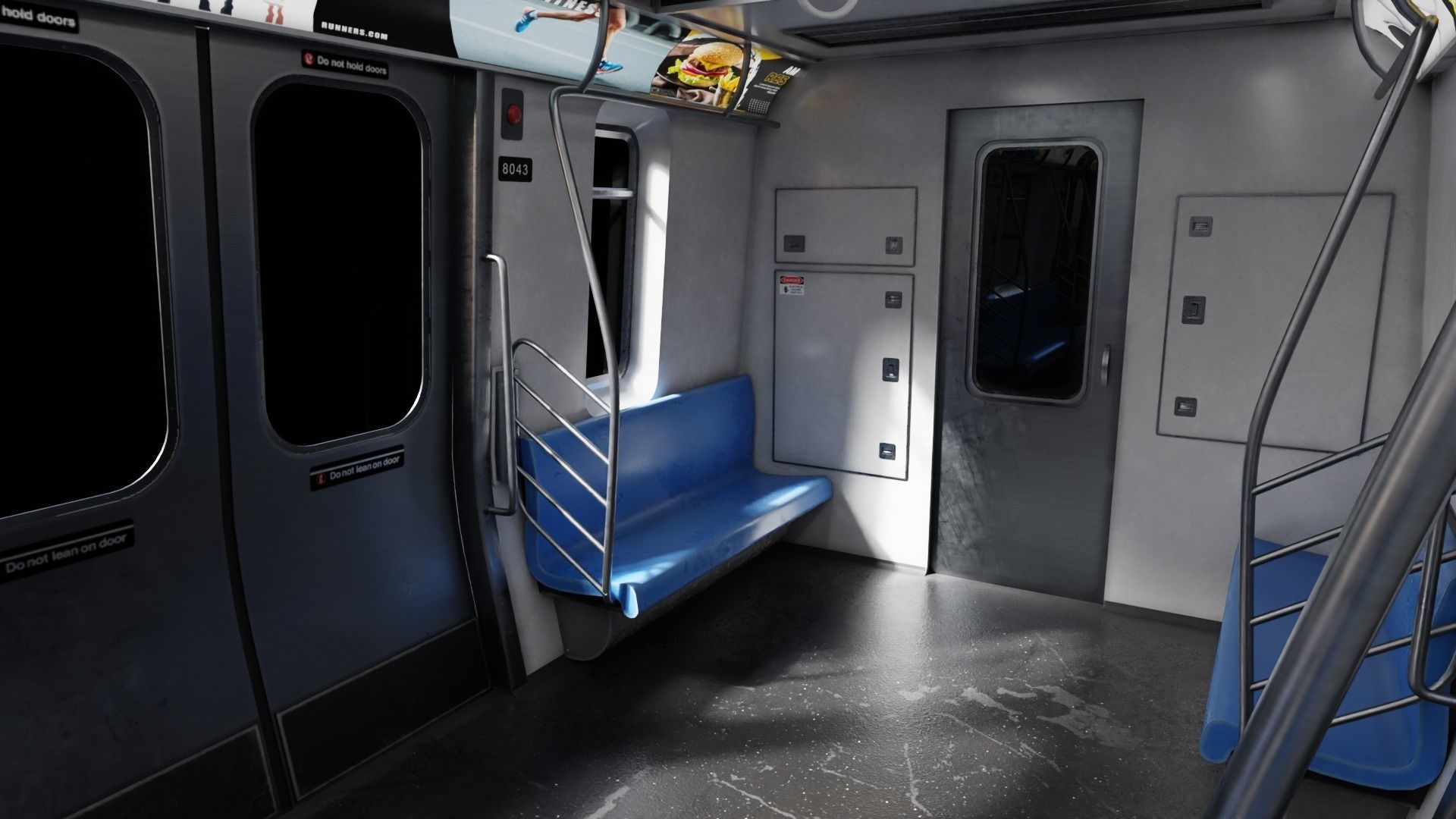Subway Car Interior 8K and 4K Textures 3D model_6