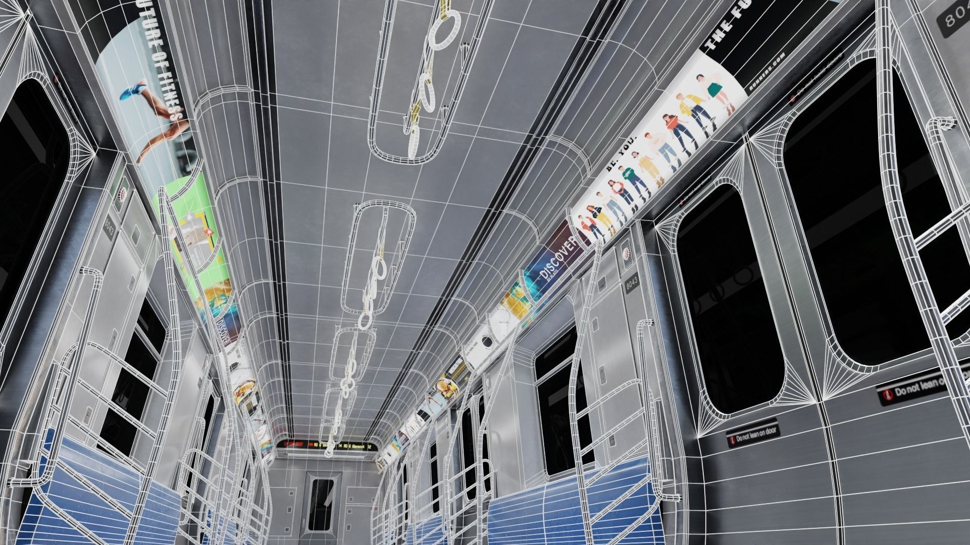 Subway Car Interior 8K and 4K Textures 3D model_8