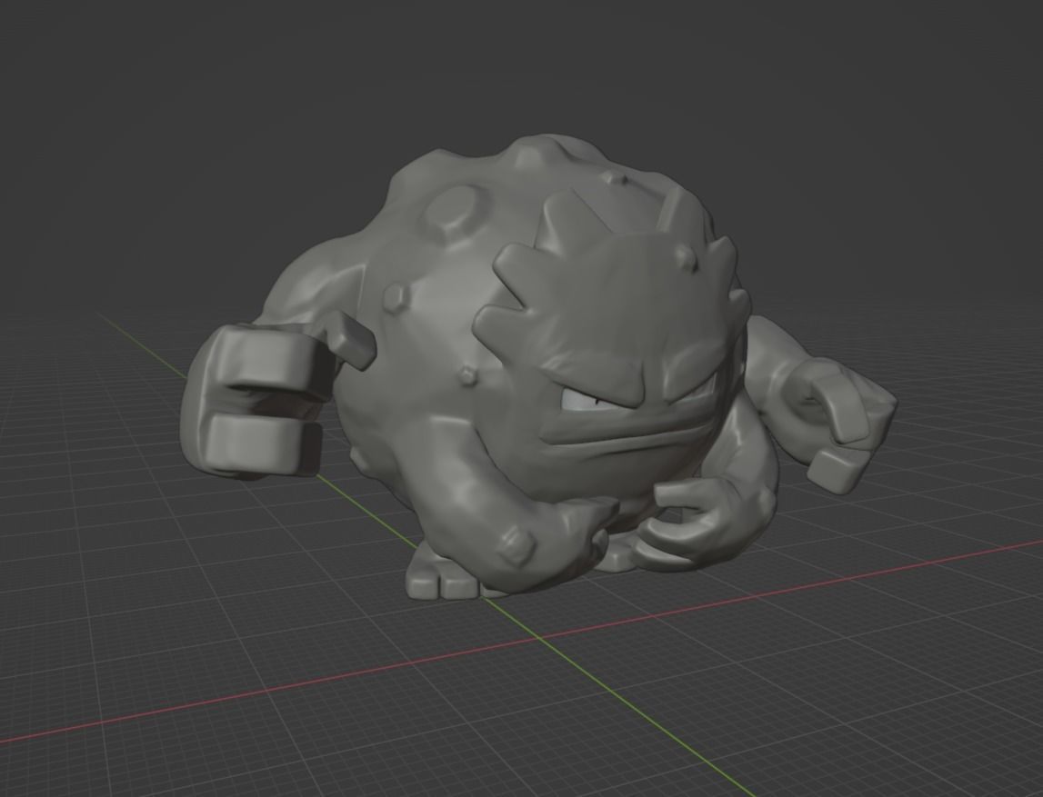 Geodude graveler and Golem pokemon 3D print model 3D print model_4