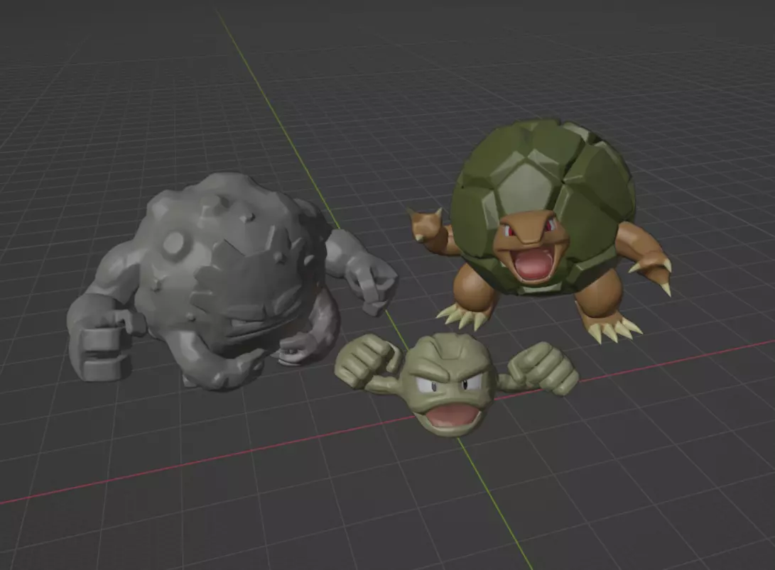 Geodude graveler and Golem pokemon 3D print model 3D print model_0
