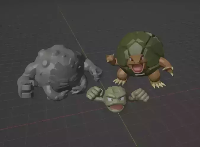 Geodude graveler and Golem pokemon 3D print model 3D print model