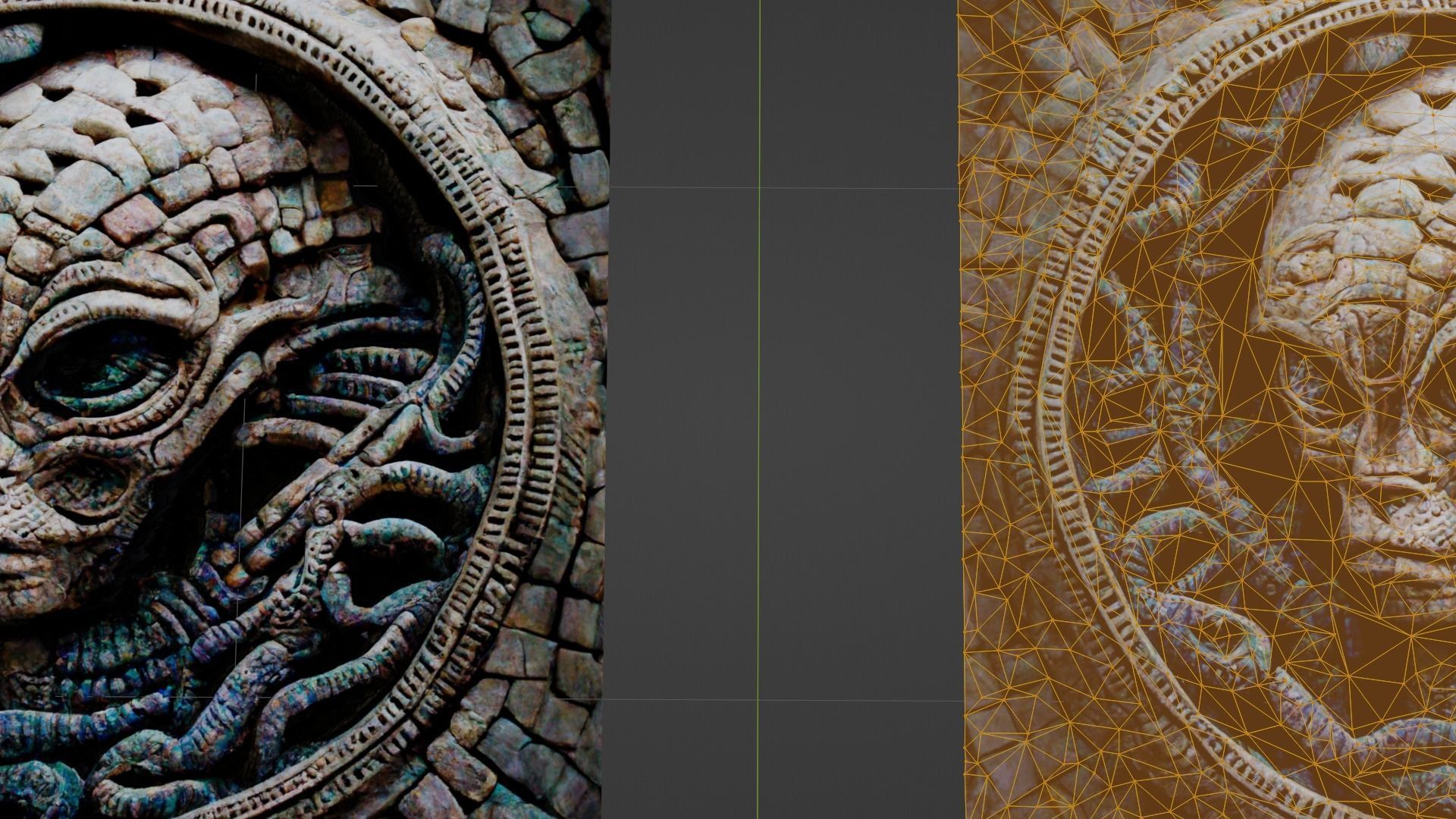 3D alien snake mosaic with materials and textures Low-poly 3D model_18