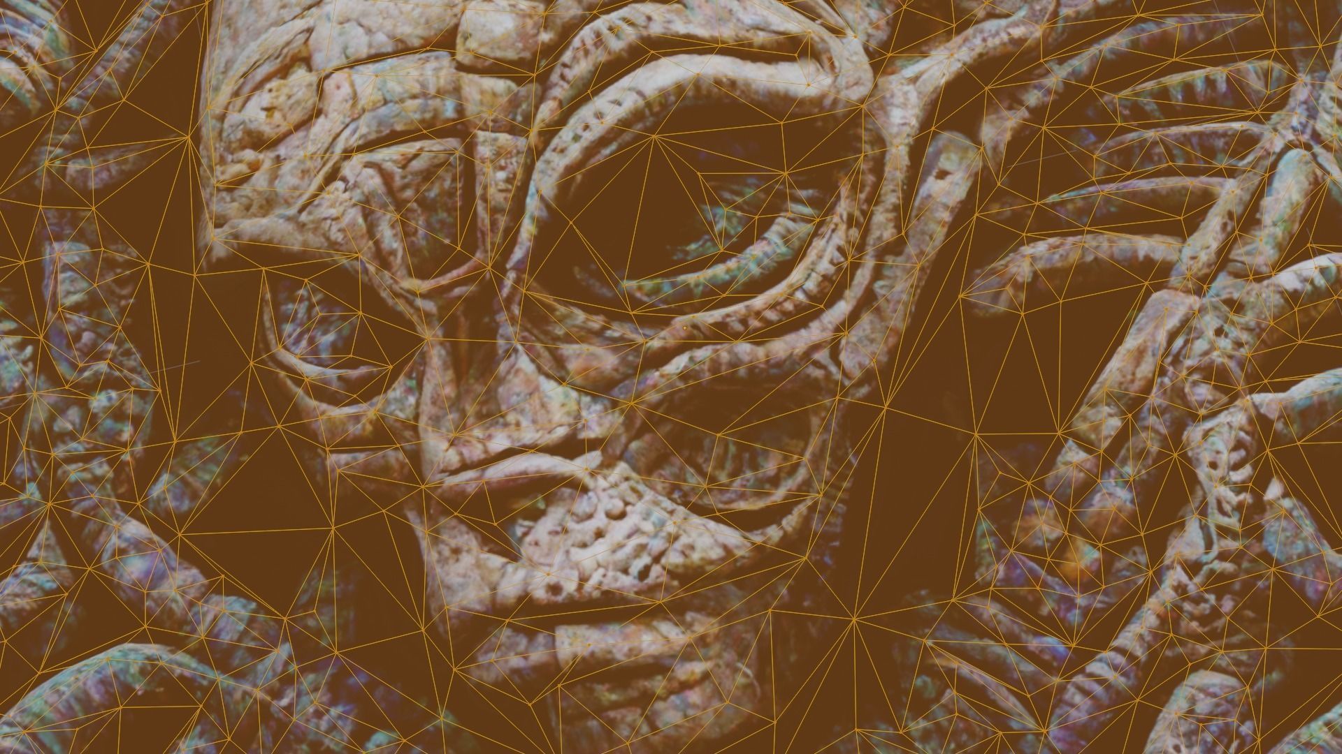 3D alien snake mosaic with materials and textures Low-poly 3D model_8