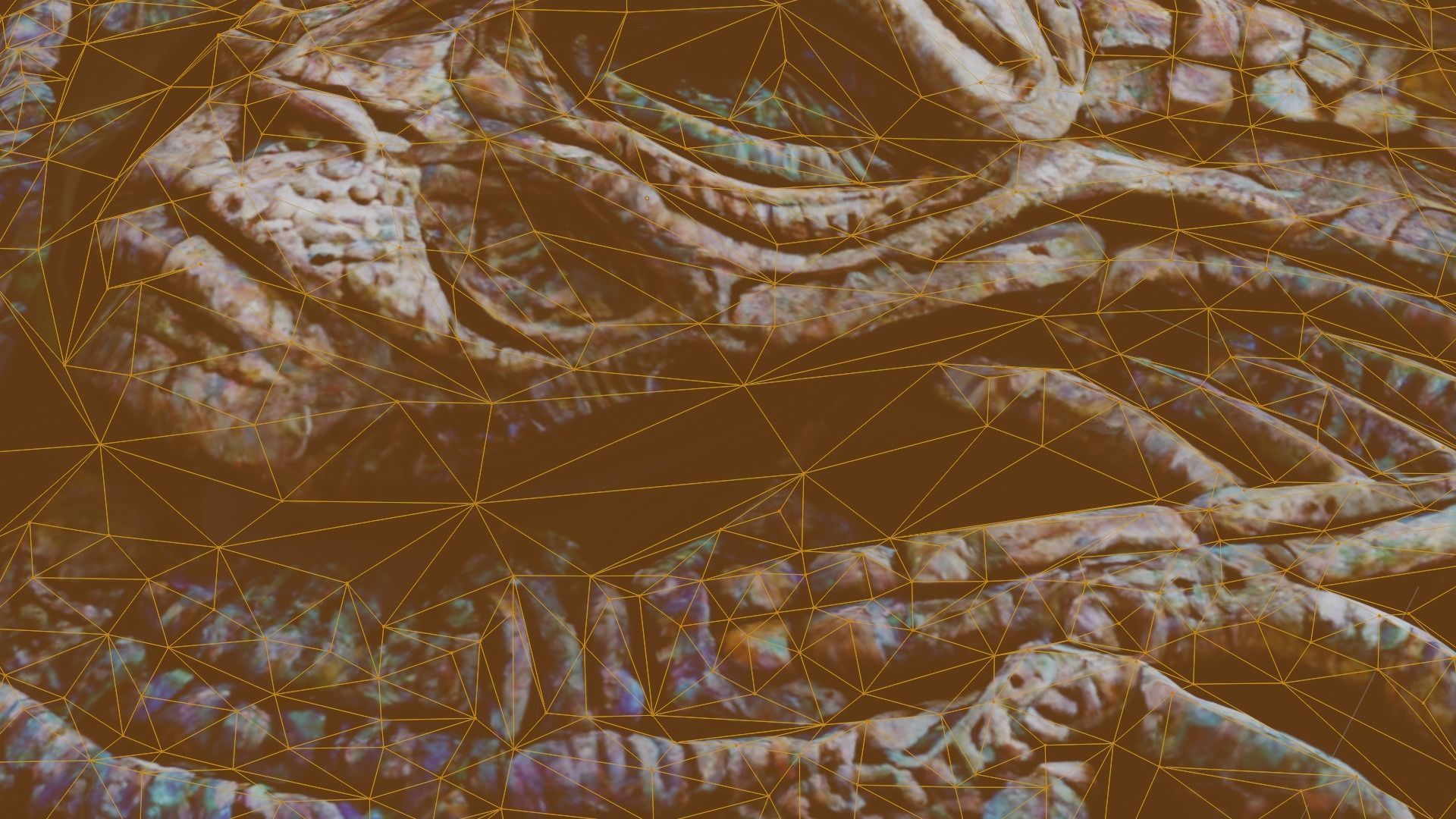 3D alien snake mosaic with materials and textures Low-poly 3D model_6