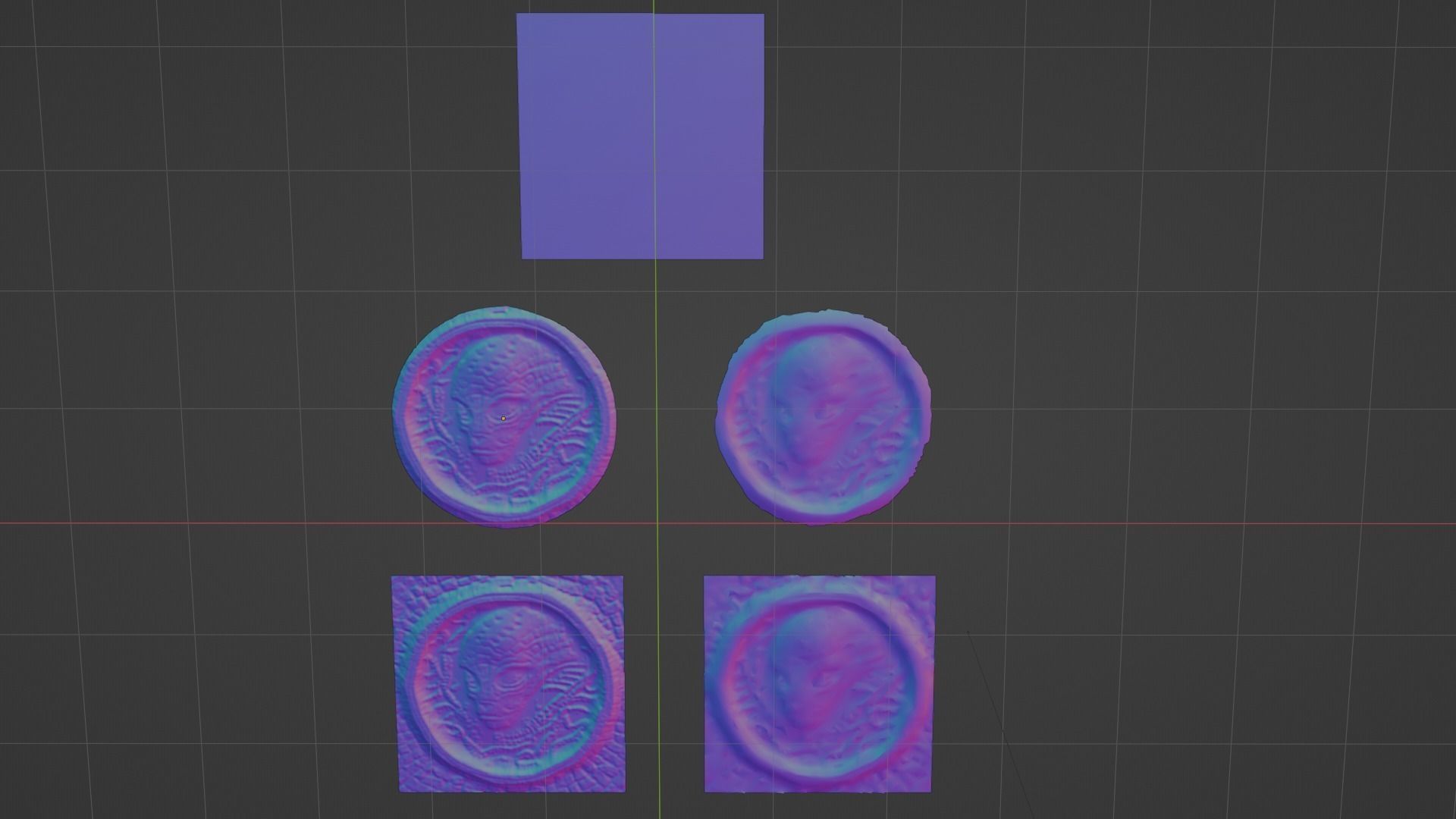 3D alien snake mosaic with materials and textures Low-poly 3D model_9