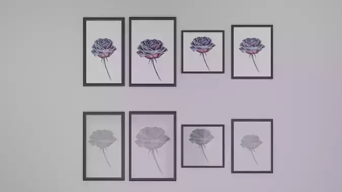 Mockup glass matte picture frames 