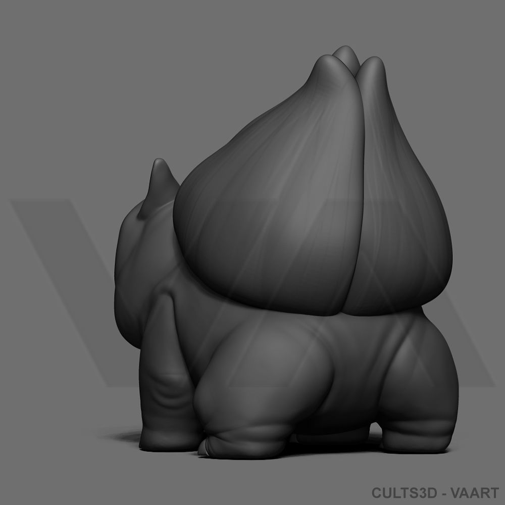 Bulbasaur pokemon with eyes 3D print model_4