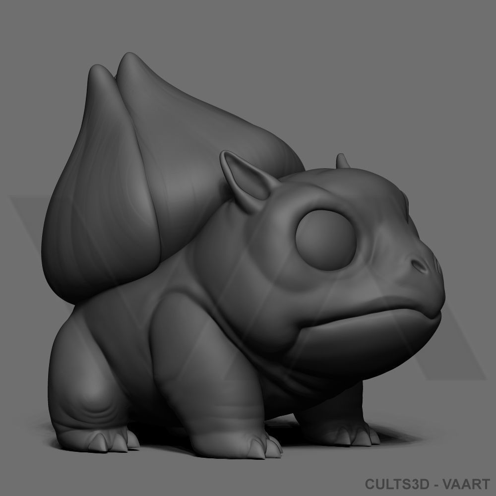 Bulbasaur pokemon with eyes 3D print model_1