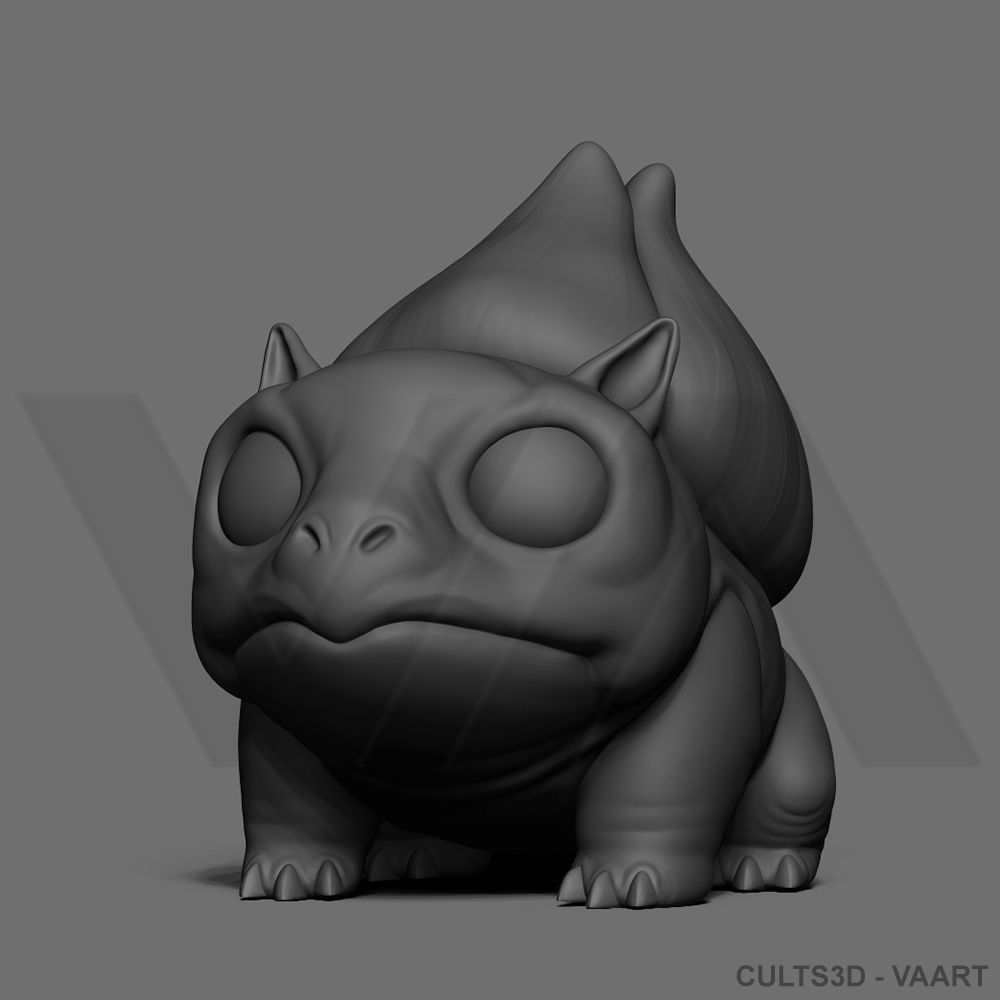 Bulbasaur pokemon with eyes 3D print model_3