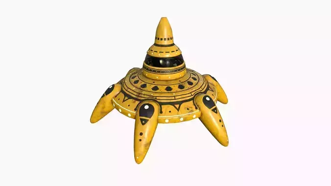Alien Spaceship UFO G08 Yellow Dirt - Sci Fi Spacecraft Design Low-poly 3D model