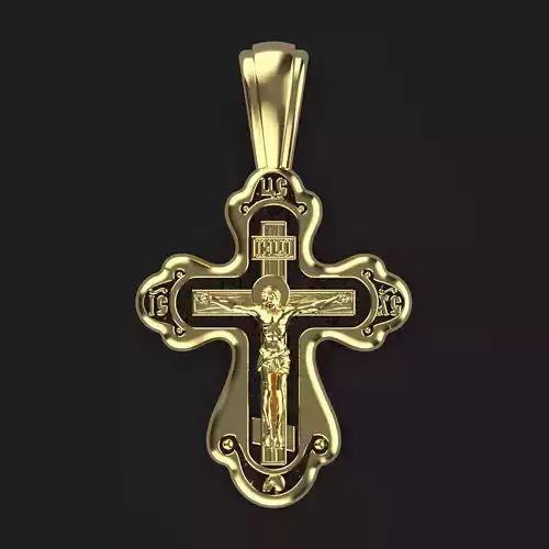 Cross gold crucifix pendant