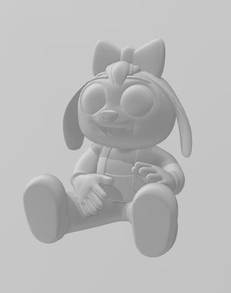 Cute cartoon bunny  3D print model_1