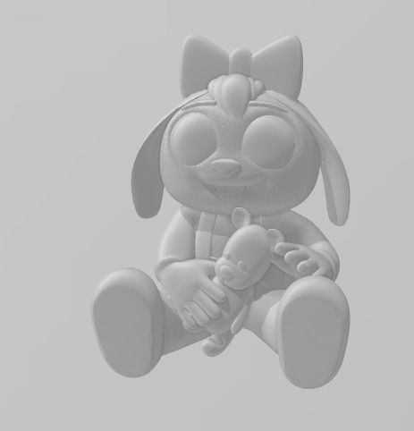 Cute cartoon bunny  3D print model_2