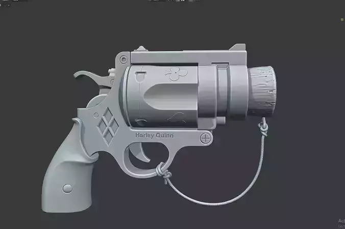 Harley Quinn Cork Pop Gun blender high model 3D model