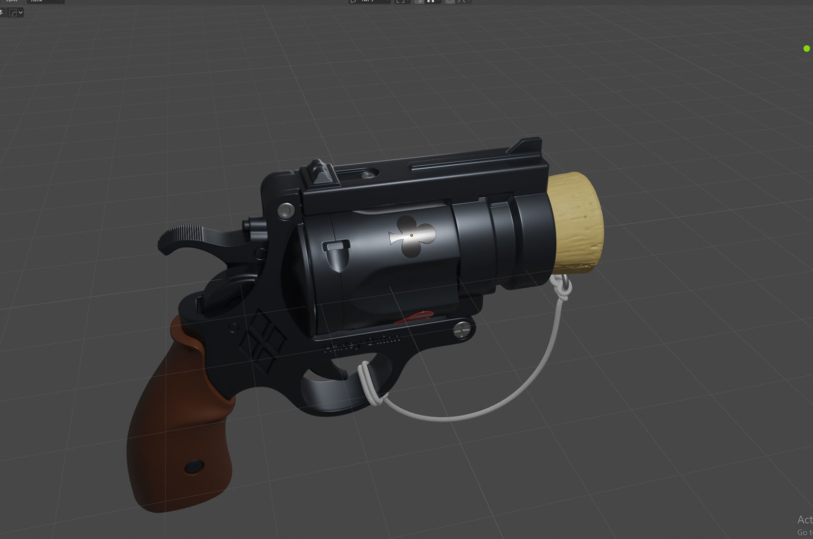 Harley Quinn Cork Pop Gun blender high model 3D model_11