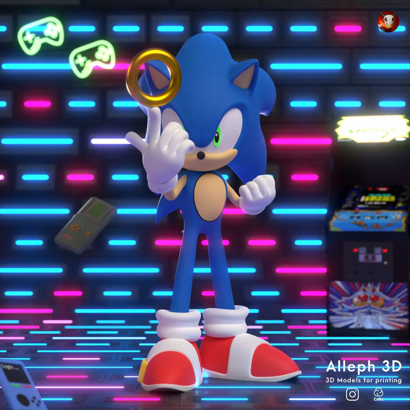 Sonic hedgehog 3D print model