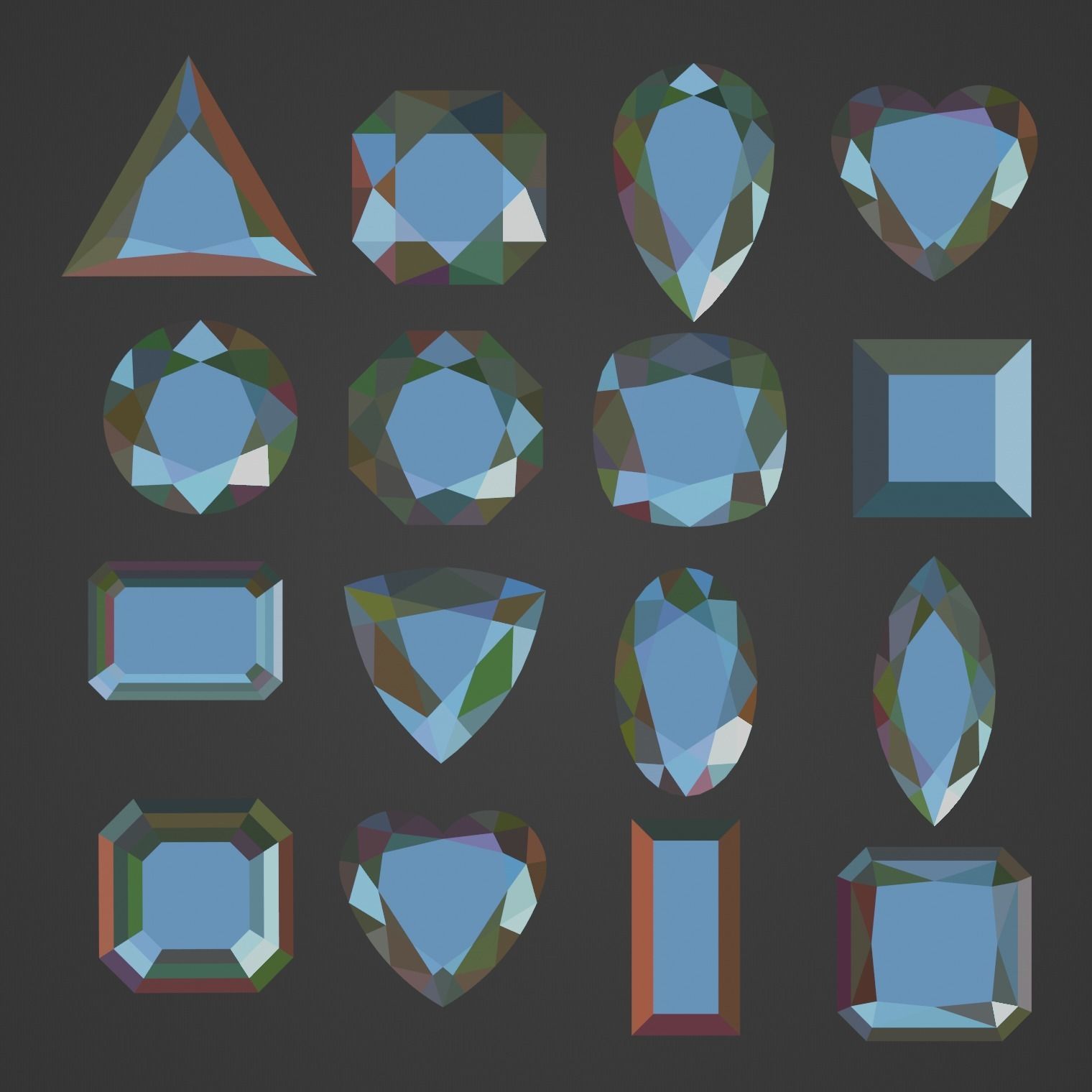 Loose Diamond collection 3D print model_3