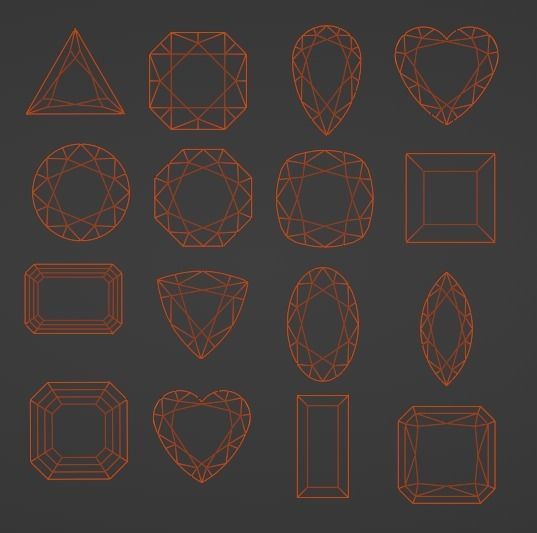 Loose Diamond collection 3D print model_4