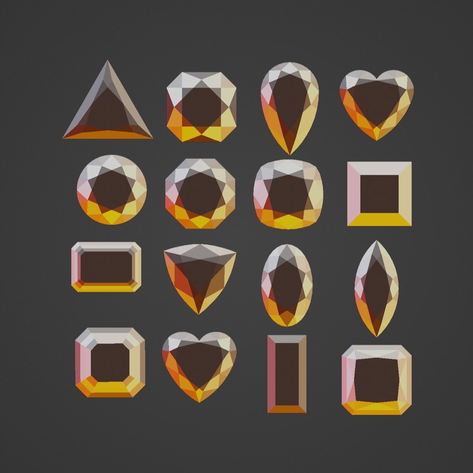 Loose Diamond collection 3D print model_2