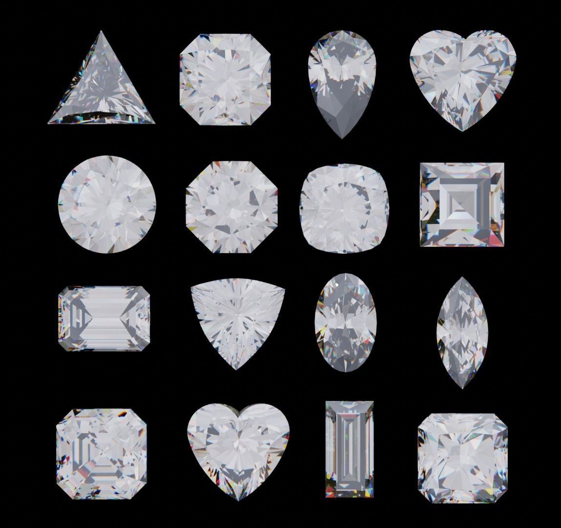 Loose Diamond collection 3D model 3D printable | CGTrader