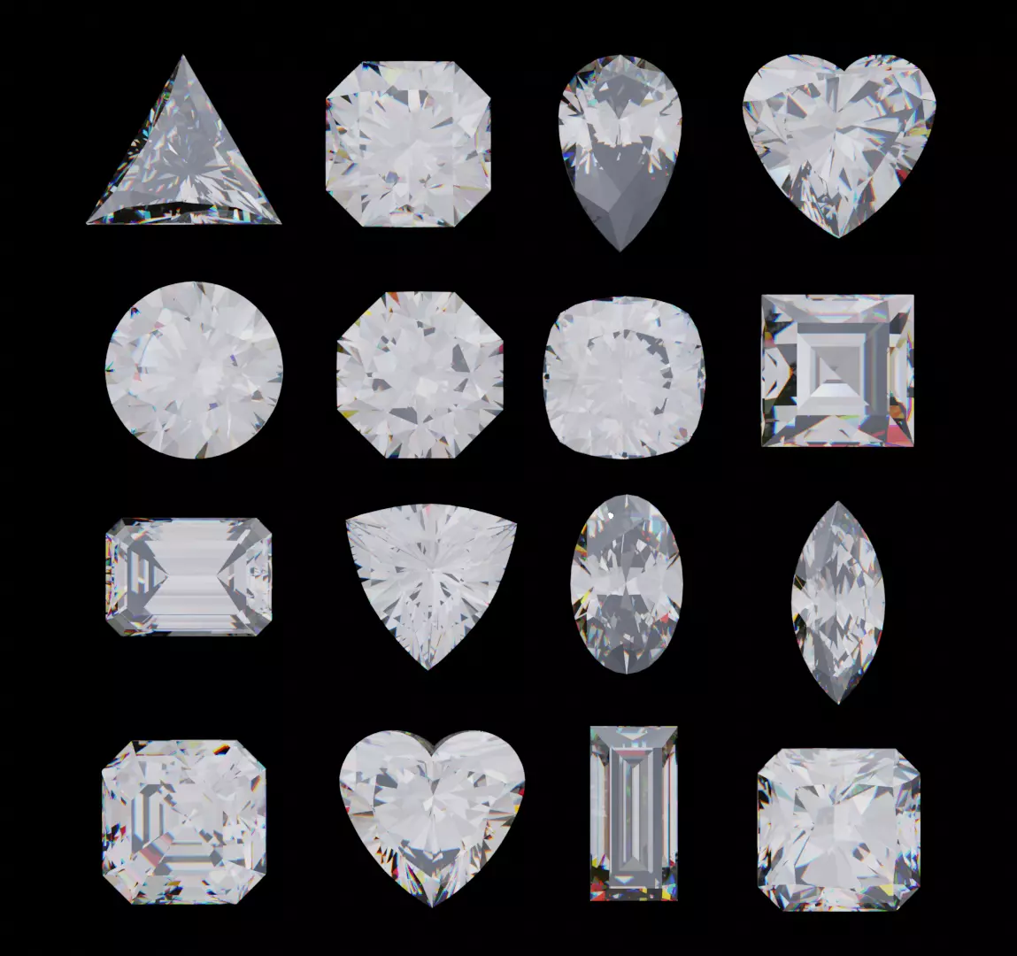 Loose Diamond collection 3D print model_0