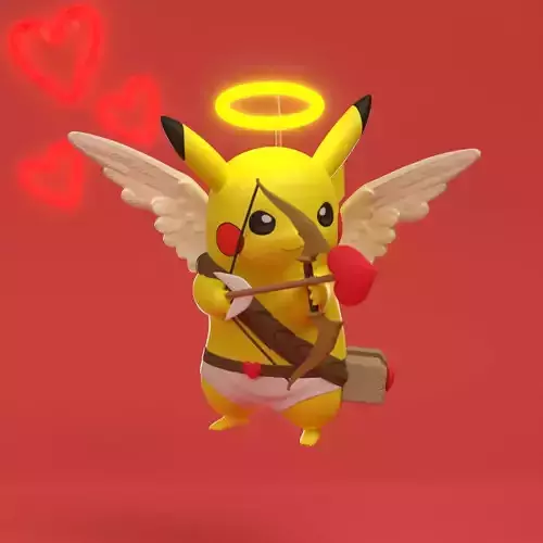 Free Pokemon pikachu valentines day Free 3D print model Free Pokemon pikachu valentines day Free 3D print model
