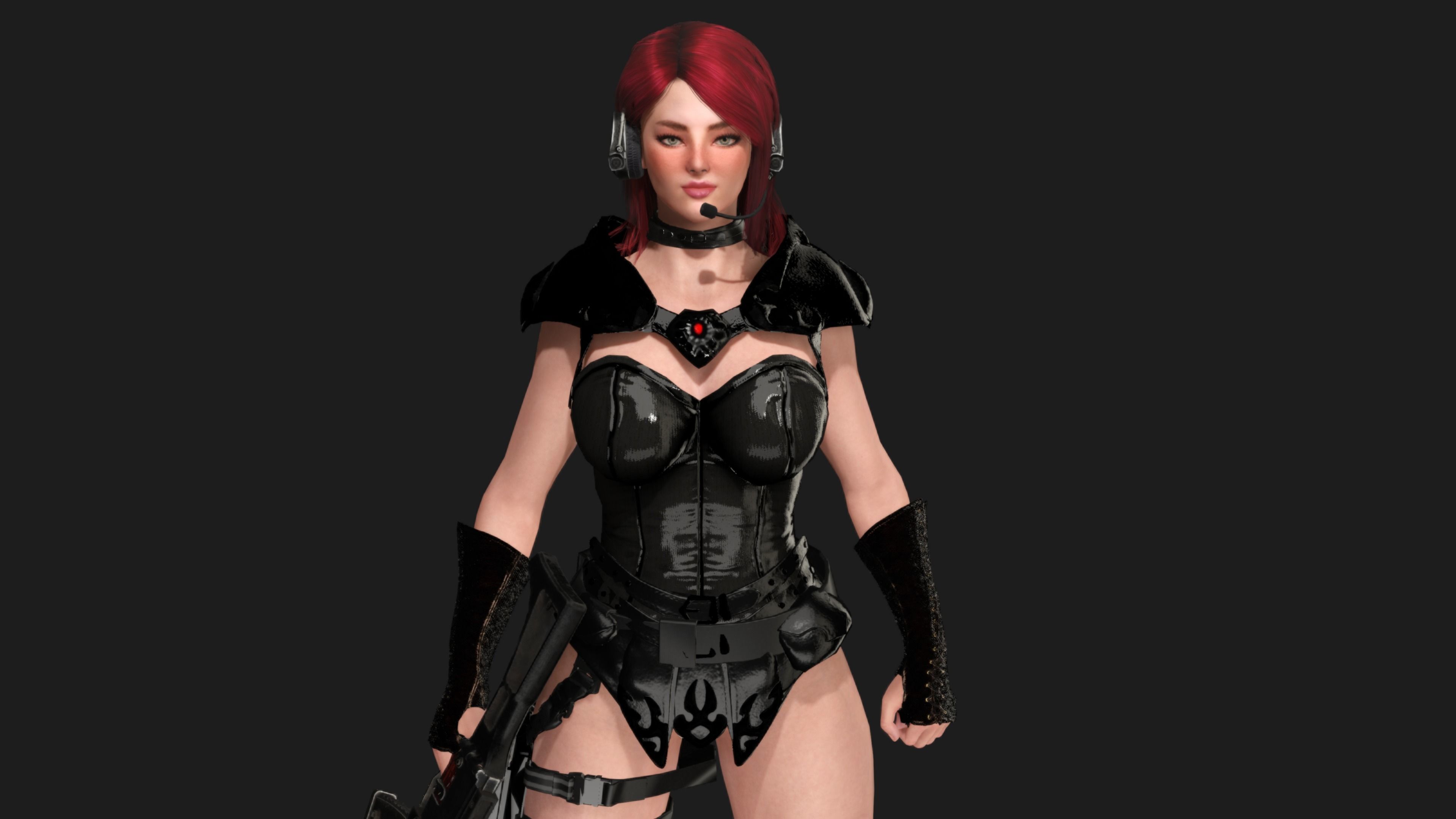 AAA 3D REALISTIC CHARACTER SEXY SNIPER - HUMAN RIG GAME READY Low-poly 3D model_3