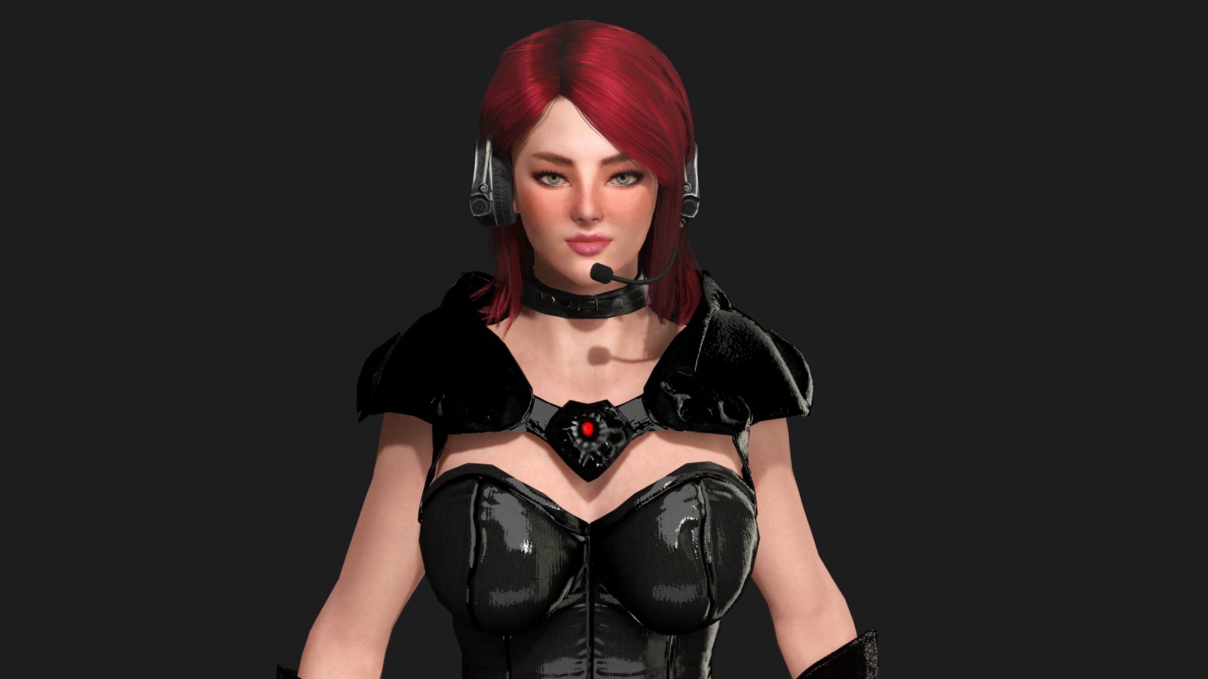 AAA 3D REALISTIC CHARACTER SEXY SNIPER - HUMAN RIG GAME READY Low-poly 3D model_4