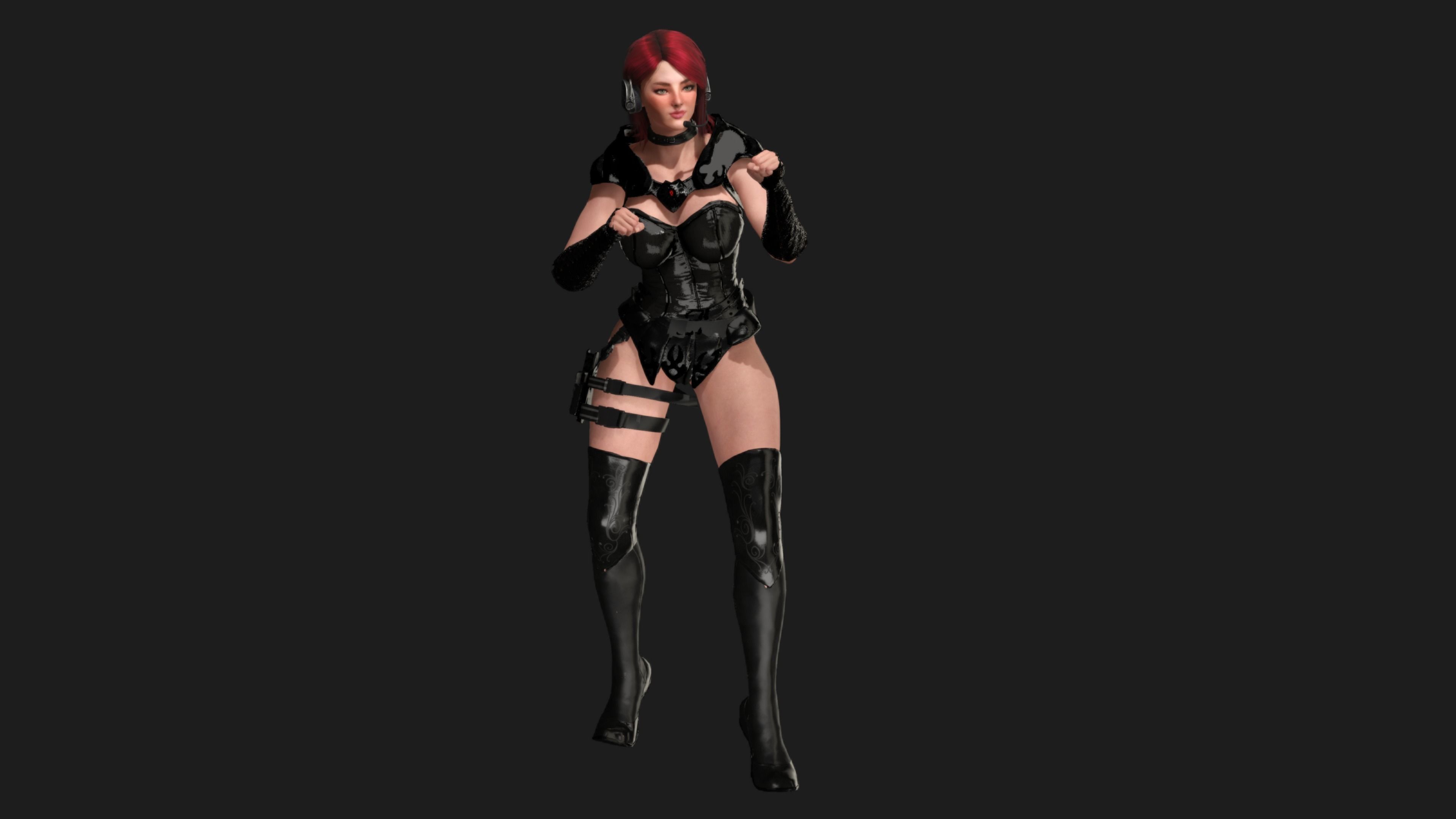 AAA 3D REALISTIC CHARACTER SEXY SNIPER - HUMAN RIG GAME READY Low-poly 3D model_15