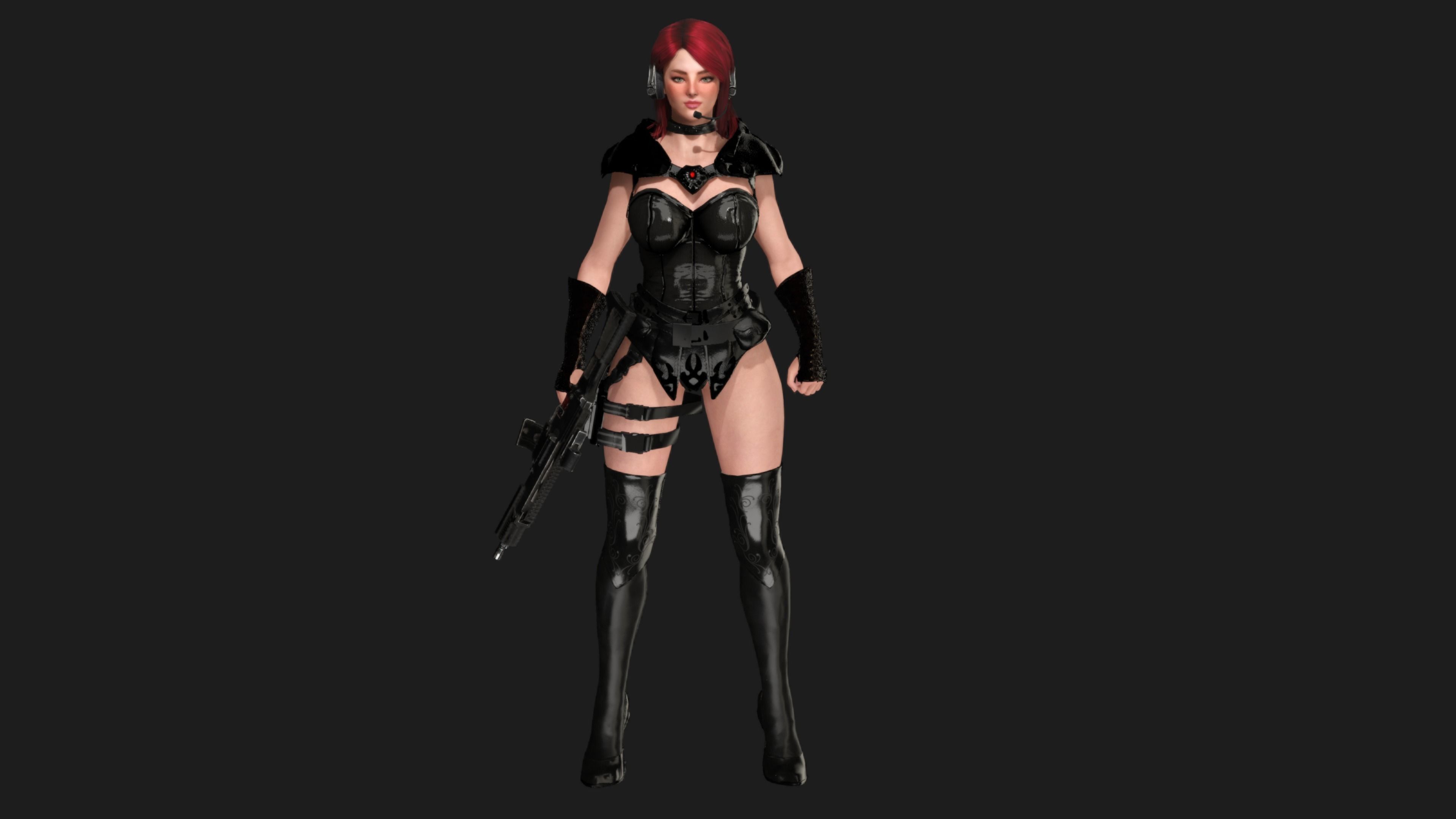 AAA 3D REALISTIC CHARACTER SEXY SNIPER - HUMAN RIG GAME READY Low-poly 3D model_5