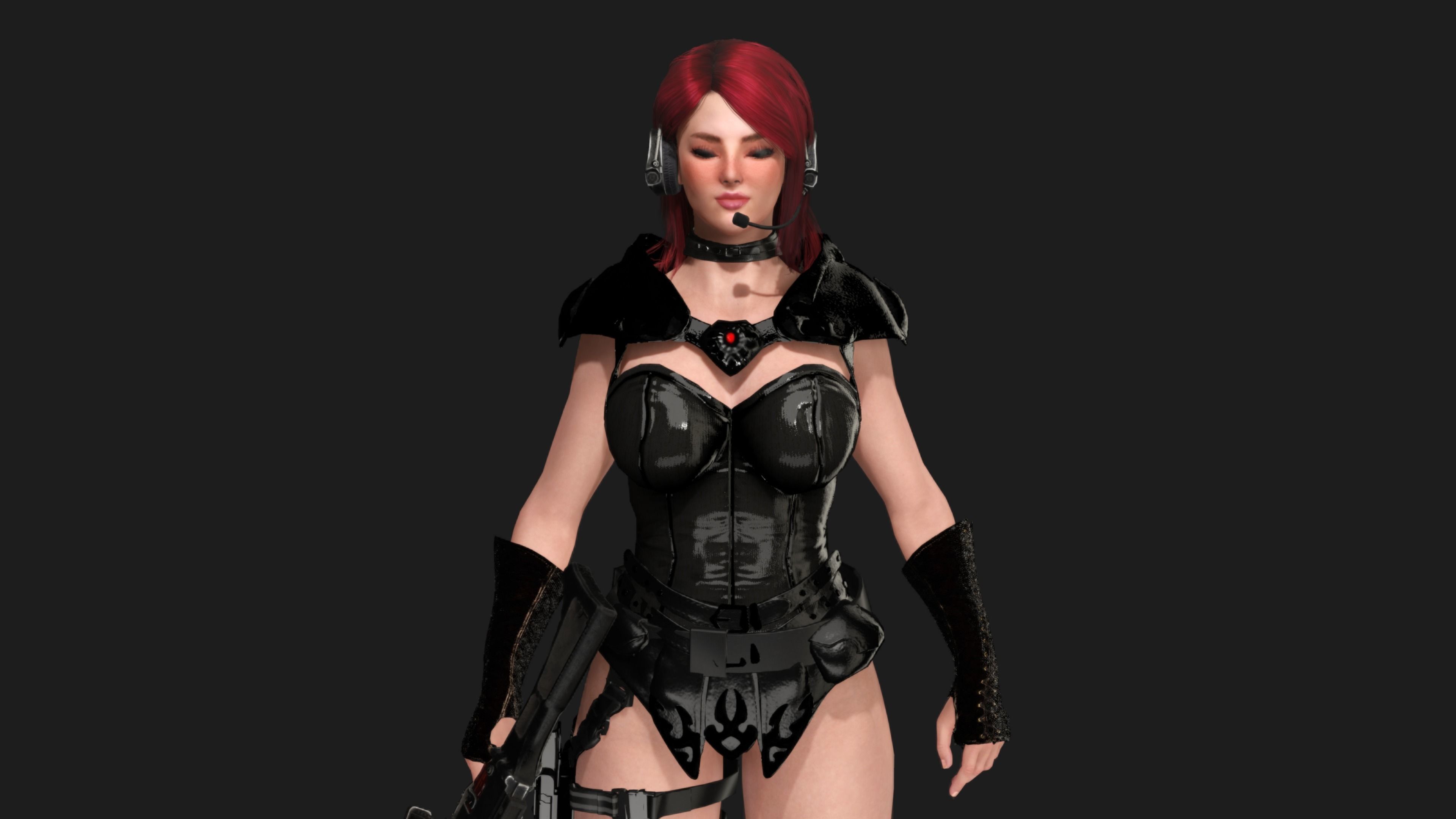 AAA 3D REALISTIC CHARACTER SEXY SNIPER - HUMAN RIG GAME READY Low-poly 3D model_17