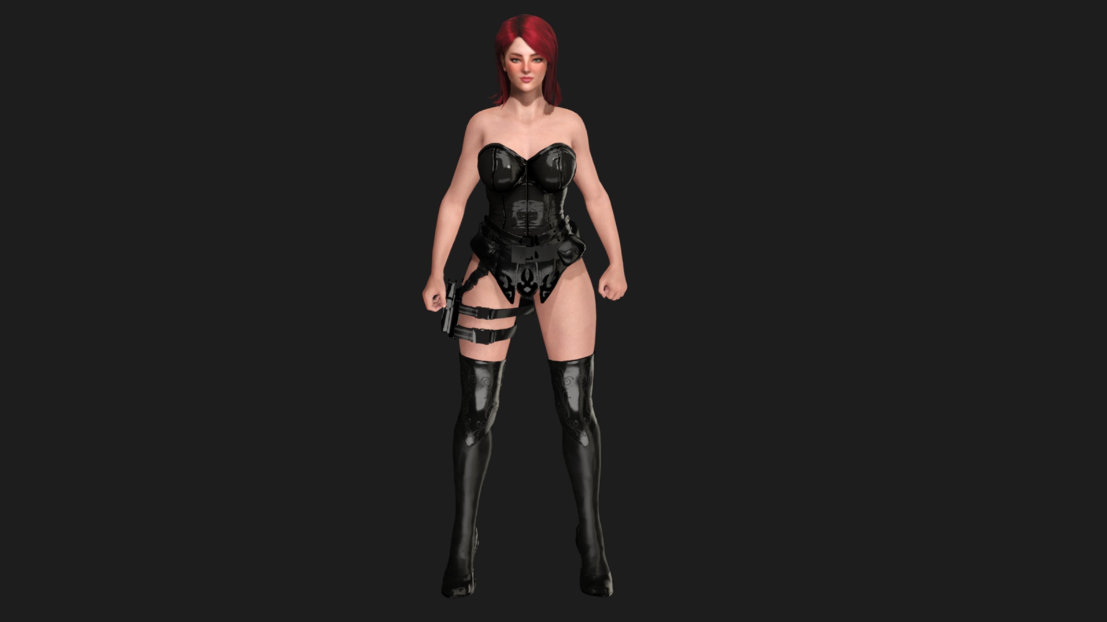 AAA 3D REALISTIC CHARACTER SEXY SNIPER - HUMAN RIG GAME READY Low-poly 3D model_10