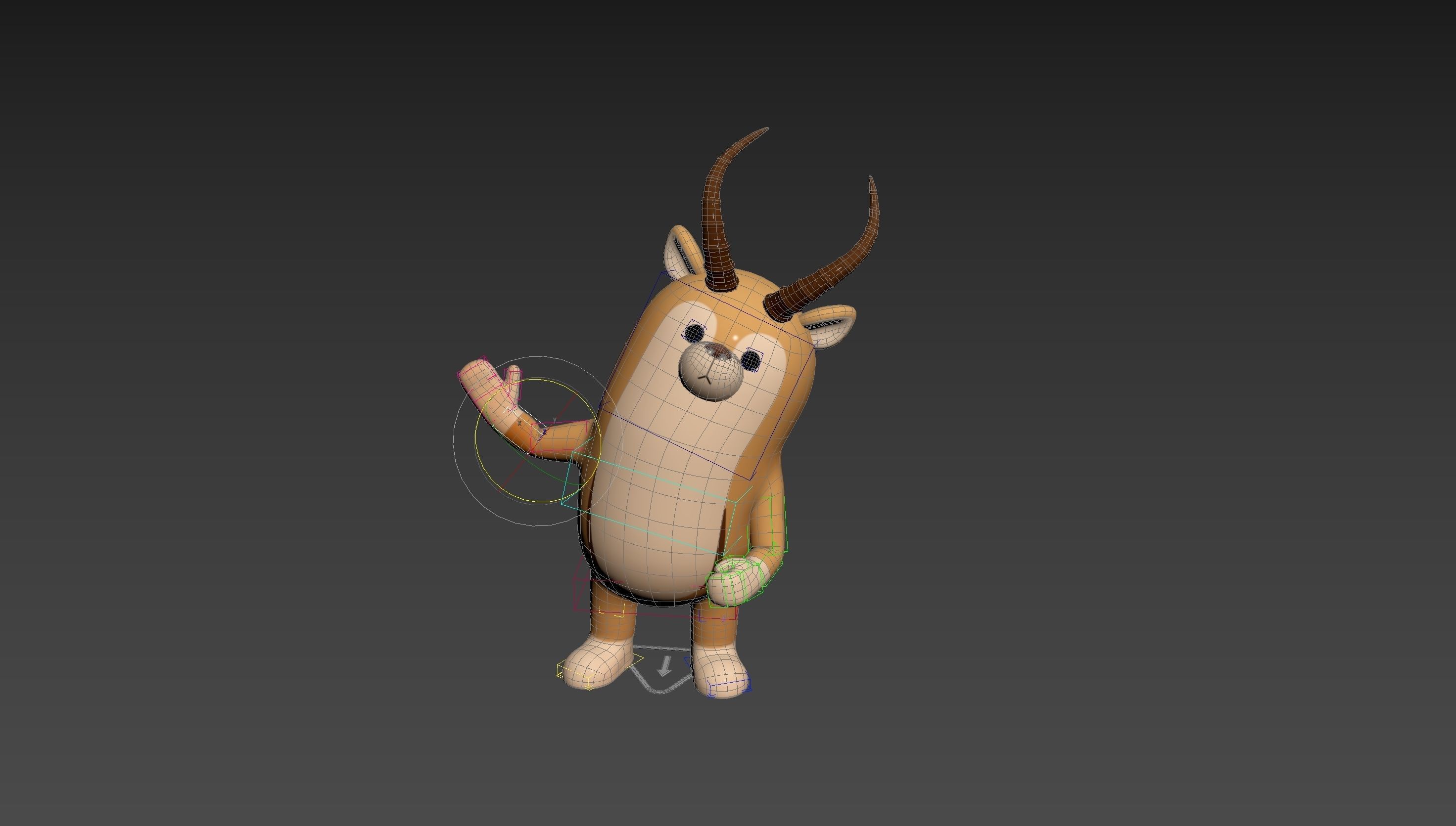 Rigged Antelope Character 3D model_18
