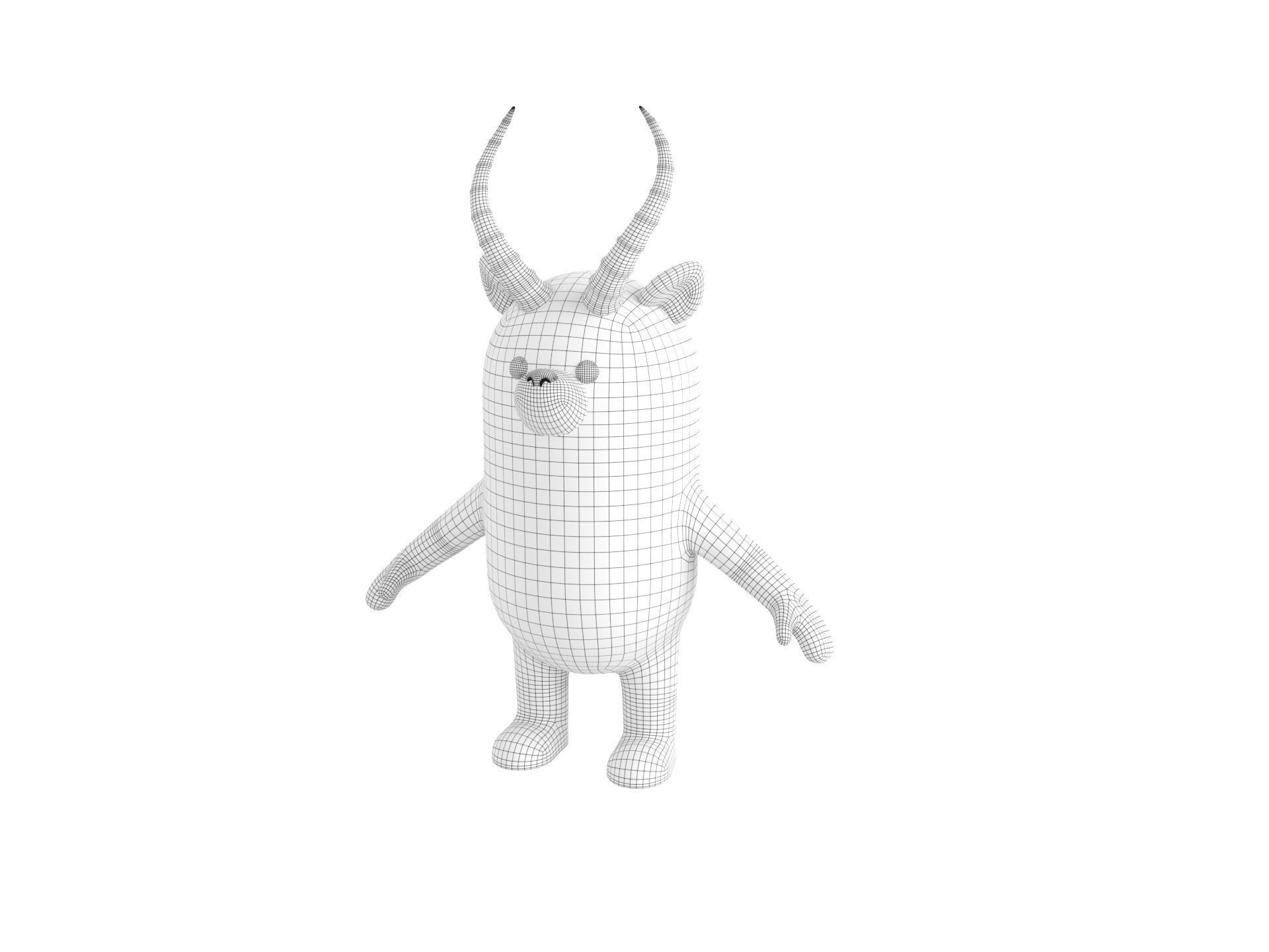 Rigged Antelope Character 3D model_32