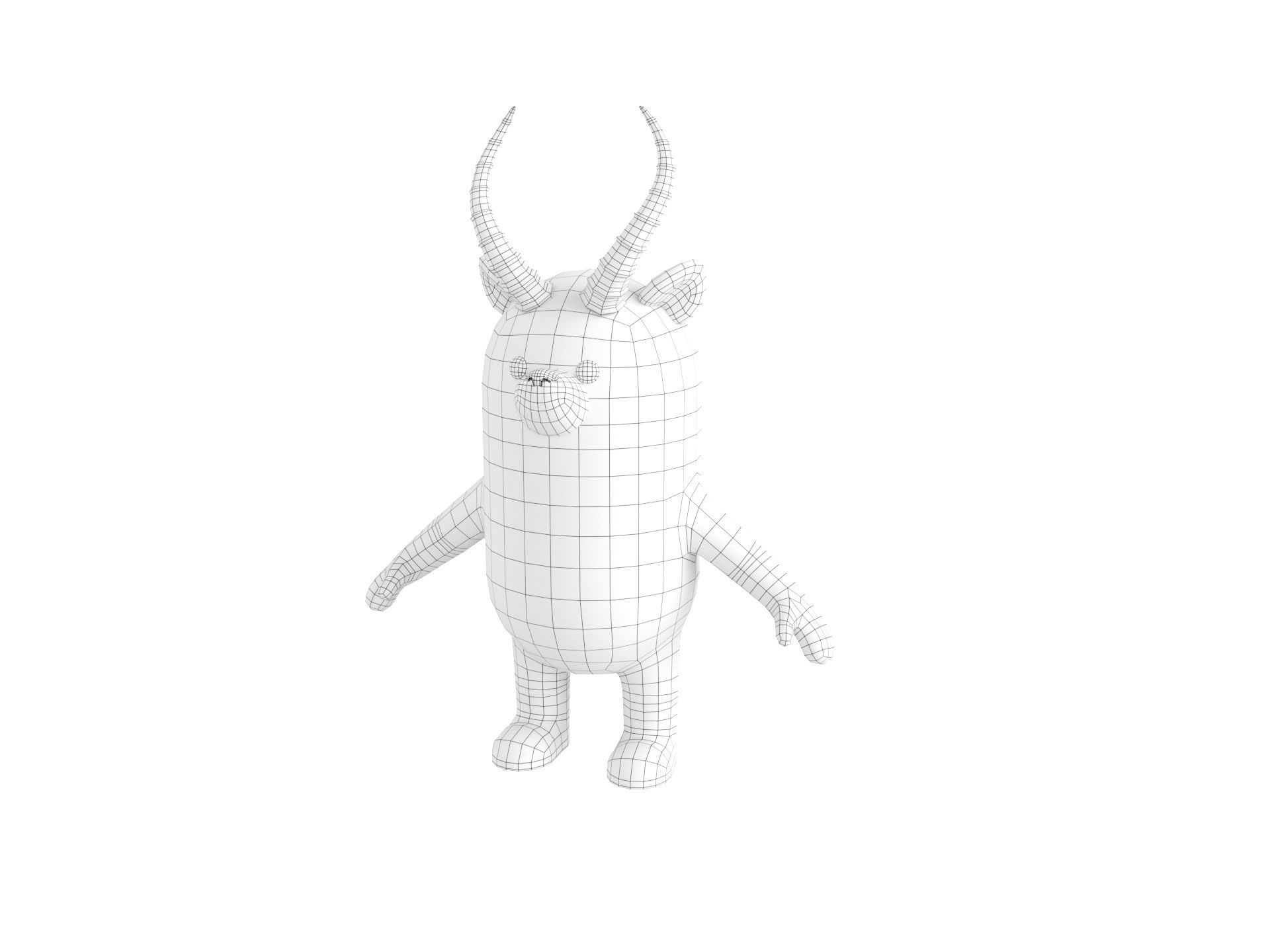 Rigged Antelope Character 3D model_31