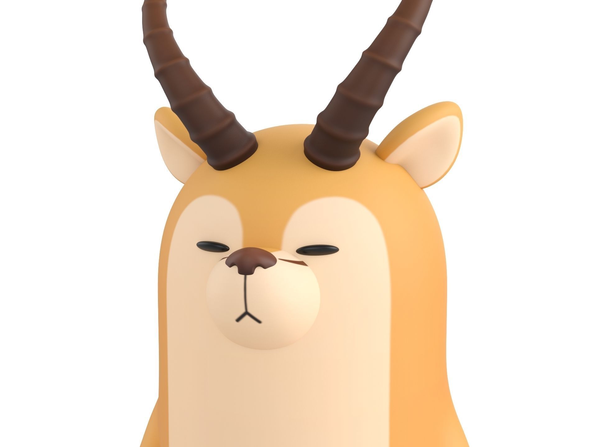 Rigged Antelope Character 3D model_10