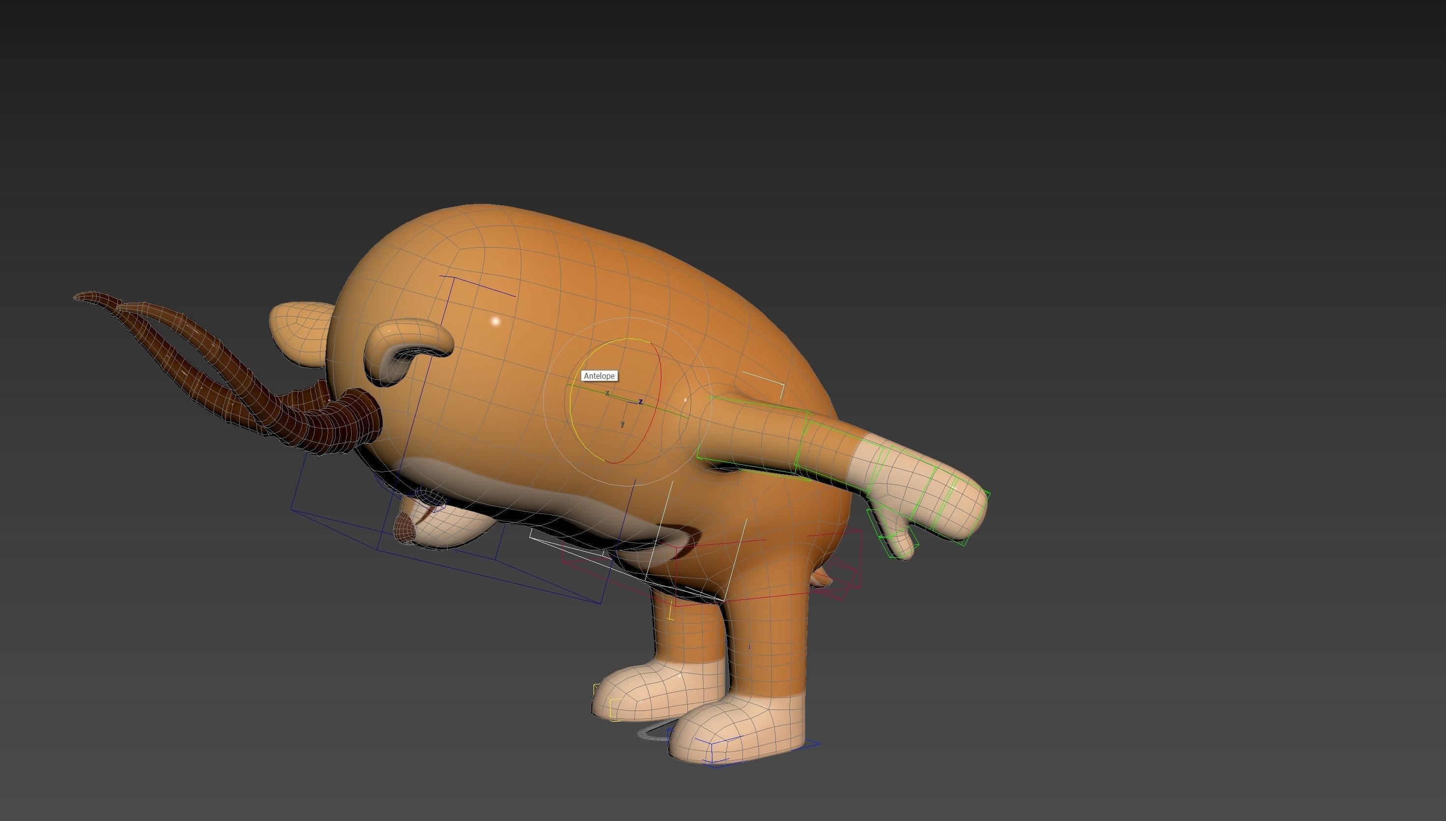 Rigged Antelope Character 3D model_24