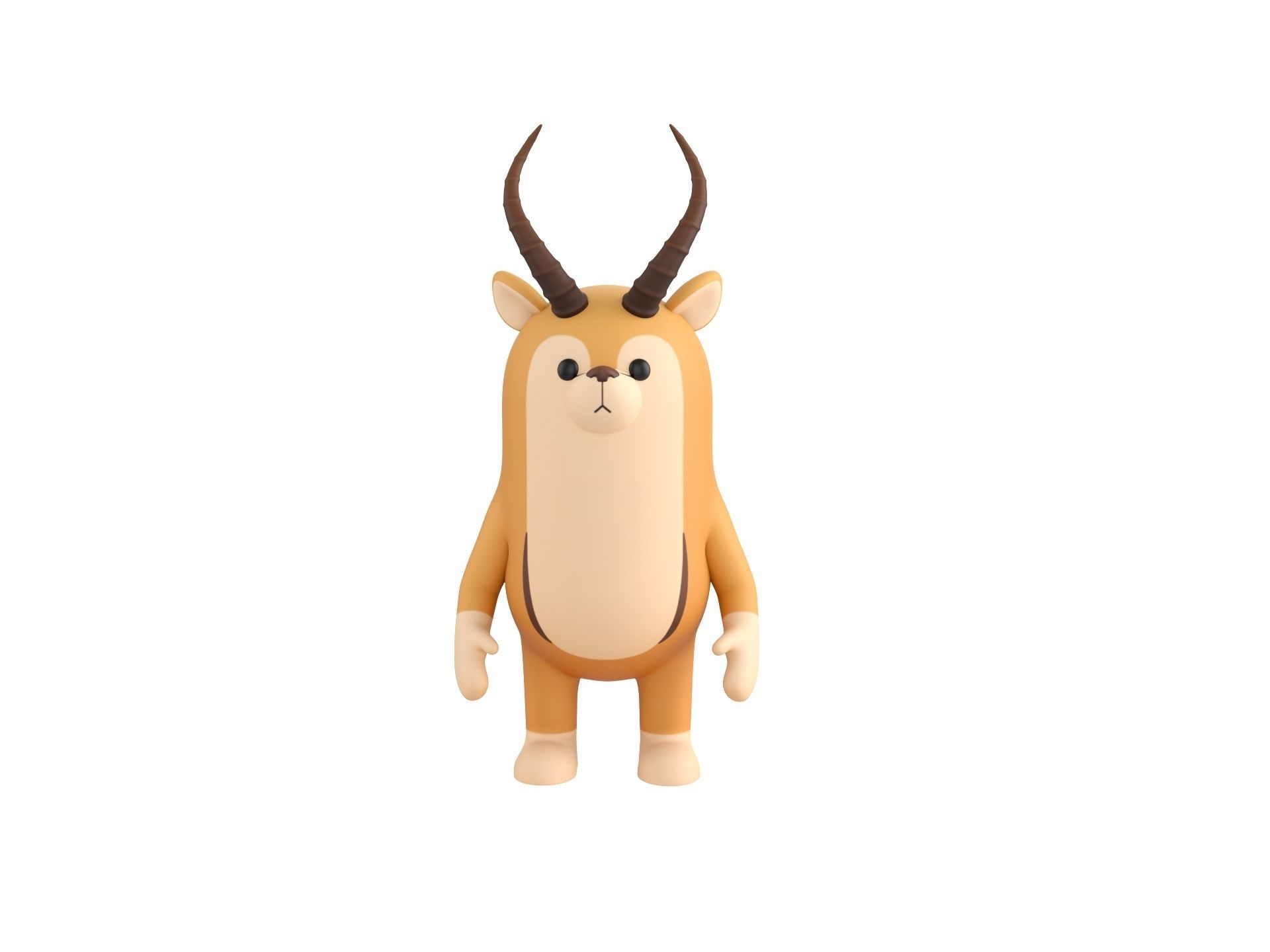 Rigged Antelope Character 3D model_3