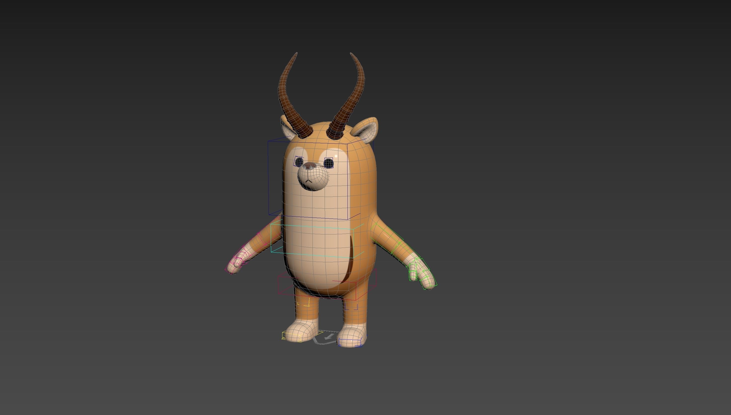 Rigged Antelope Character 3D model_12
