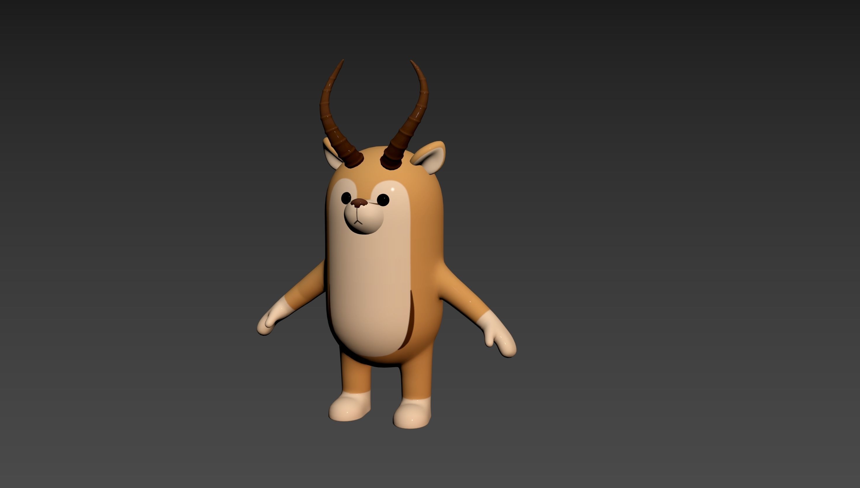 Rigged Antelope Character 3D model_30