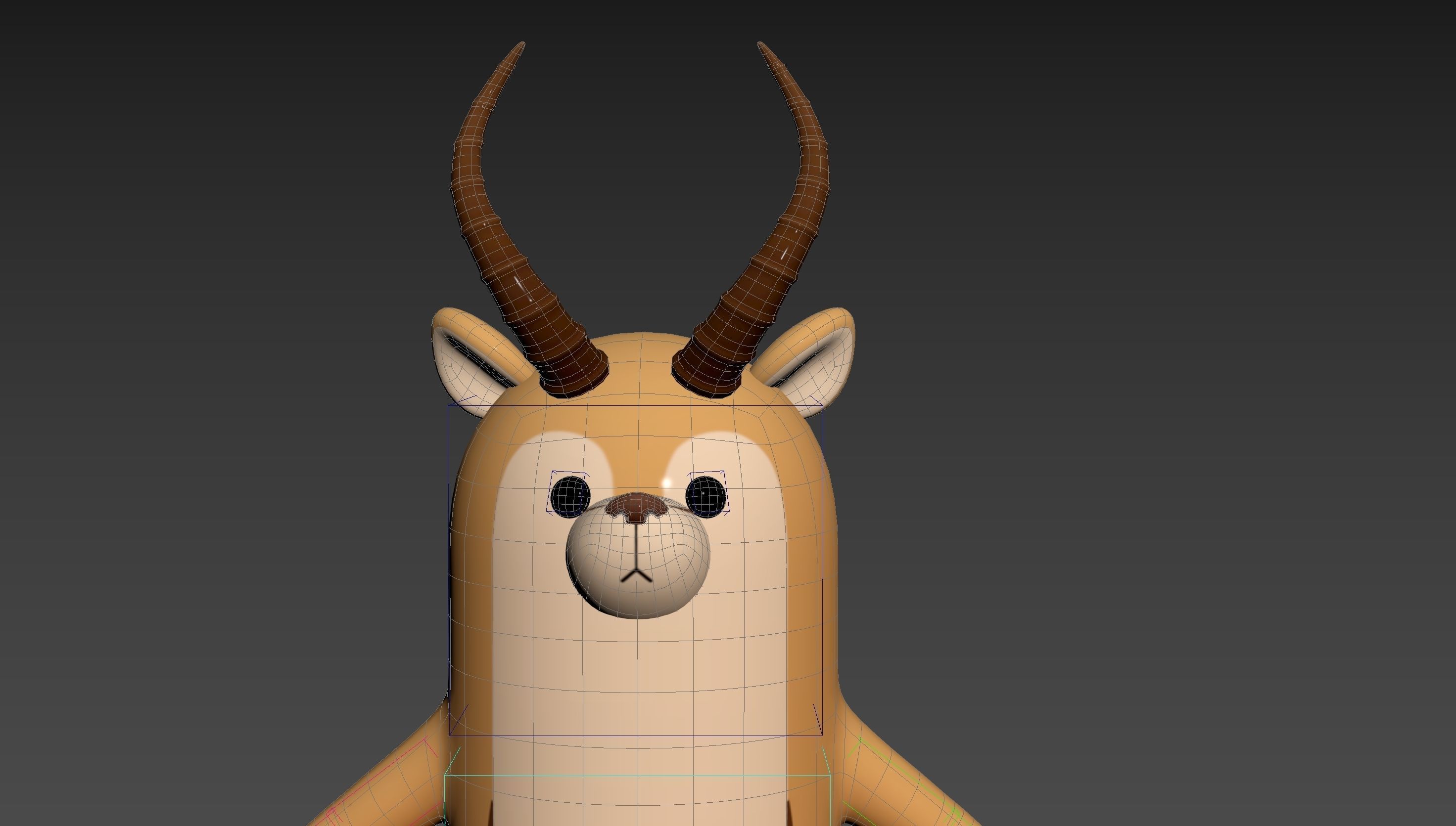 Rigged Antelope Character 3D model_14