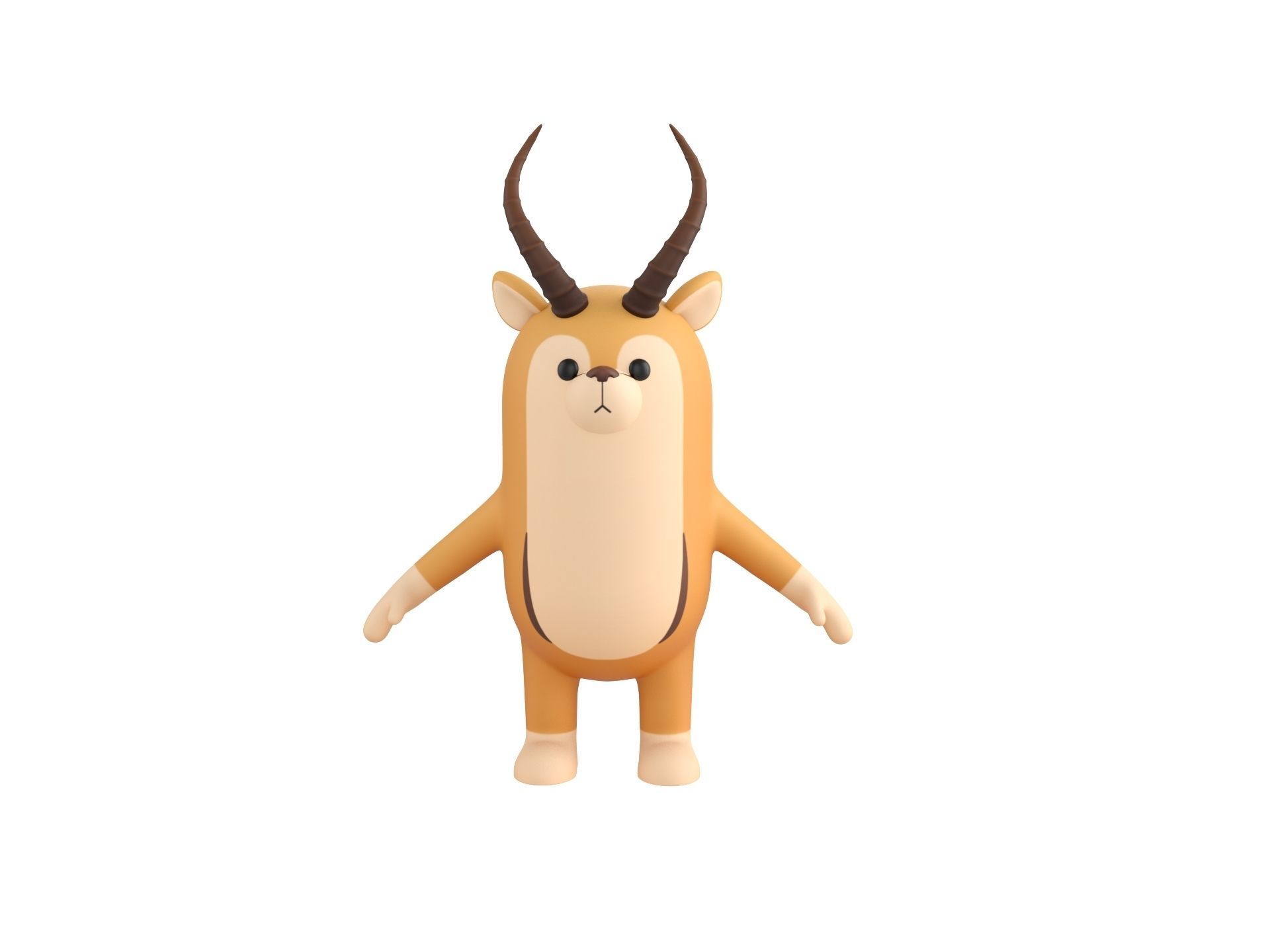 Rigged Antelope Character 3D model_2