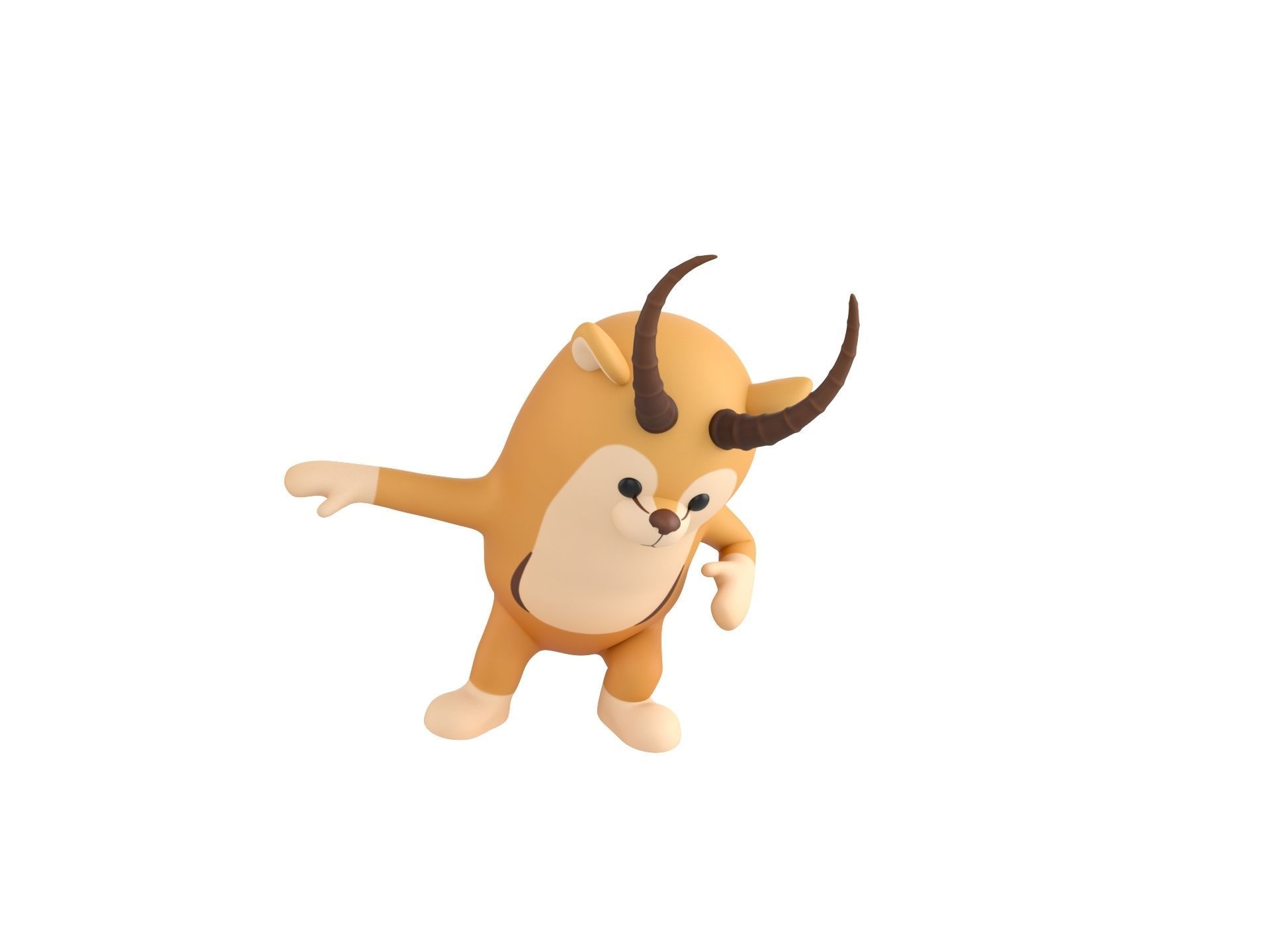 Rigged Antelope Character 3D model_5