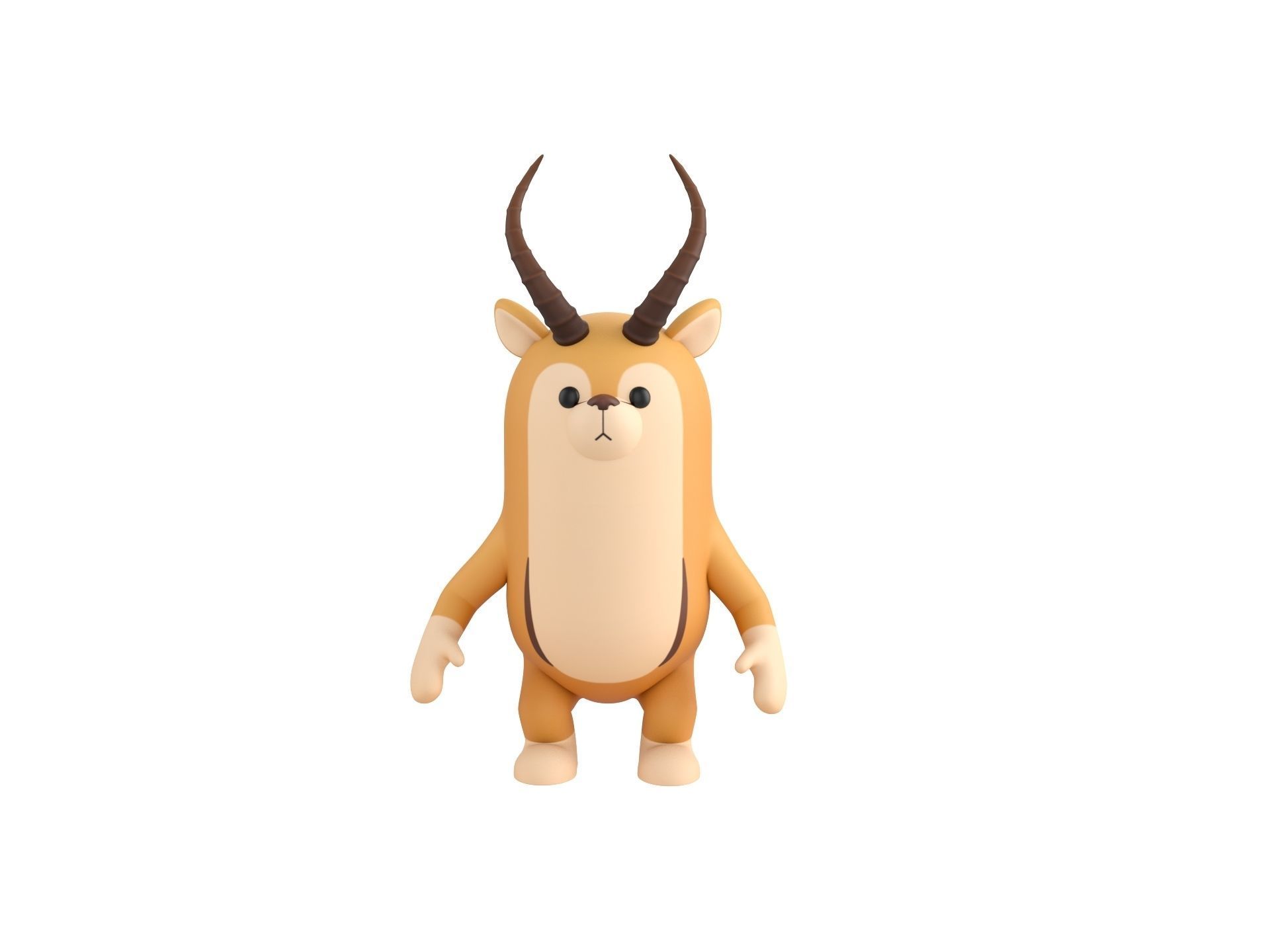 Rigged Antelope Character 3D model_4