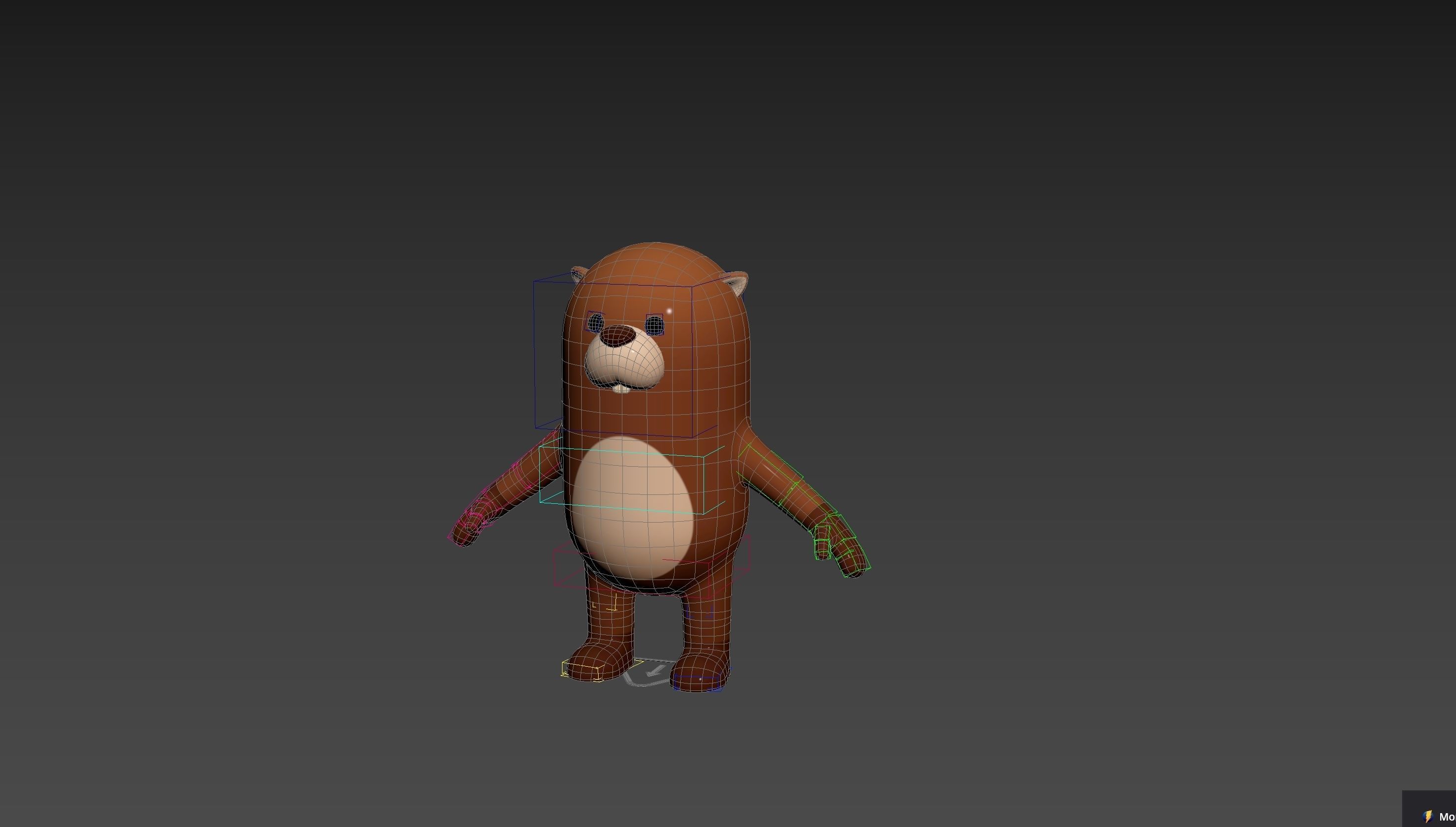 Rigged Beaver Character 3D model_17