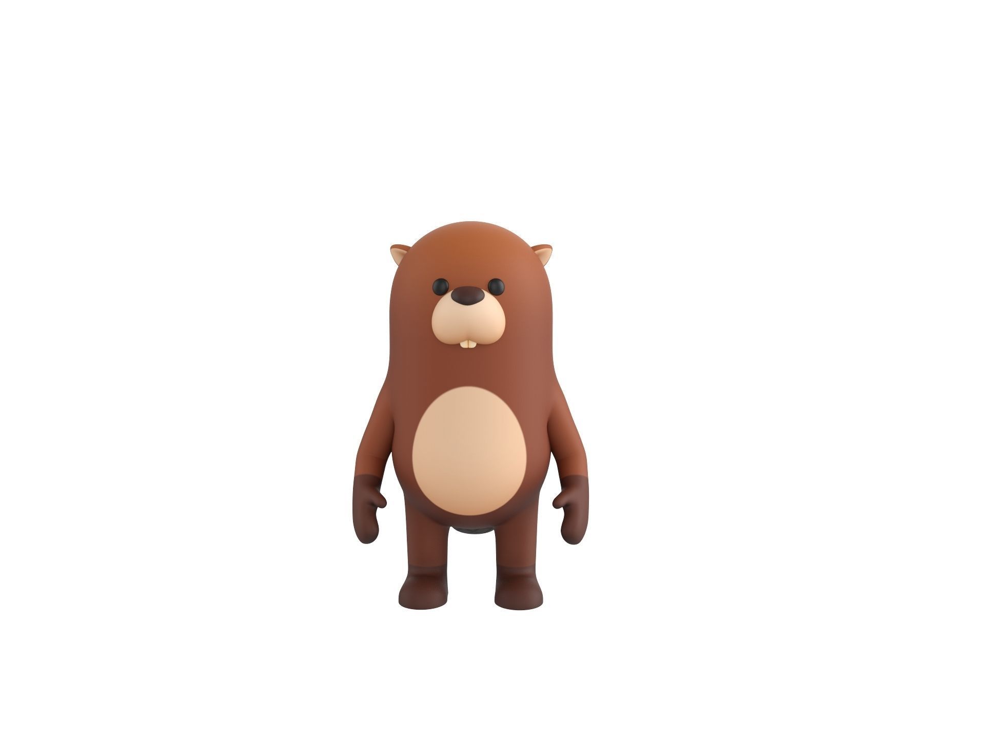 Rigged Beaver Character 3D model_3