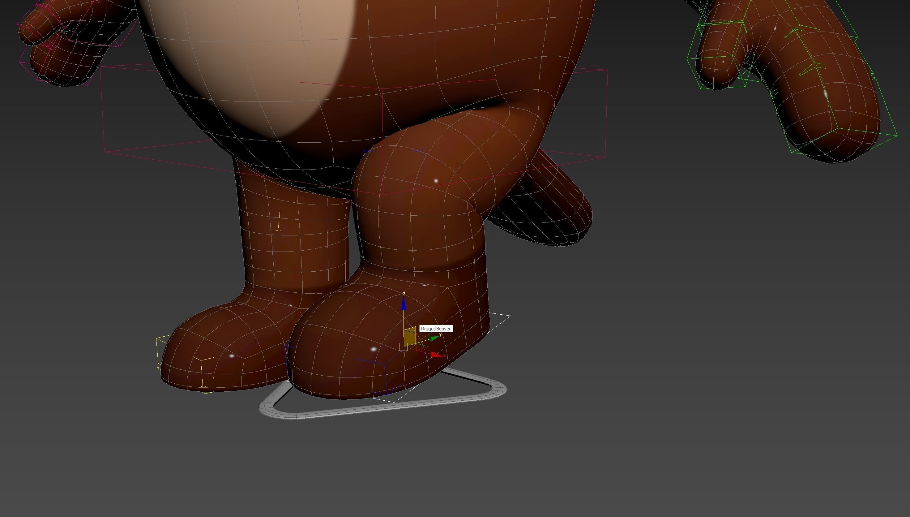 Rigged Beaver Character 3D model_22