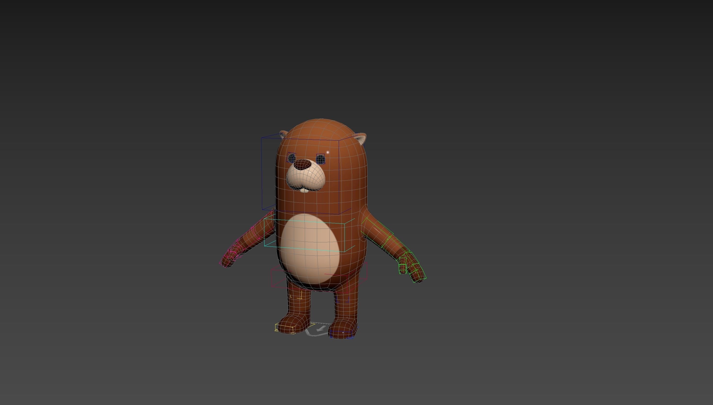 Rigged Beaver Character 3D model_12