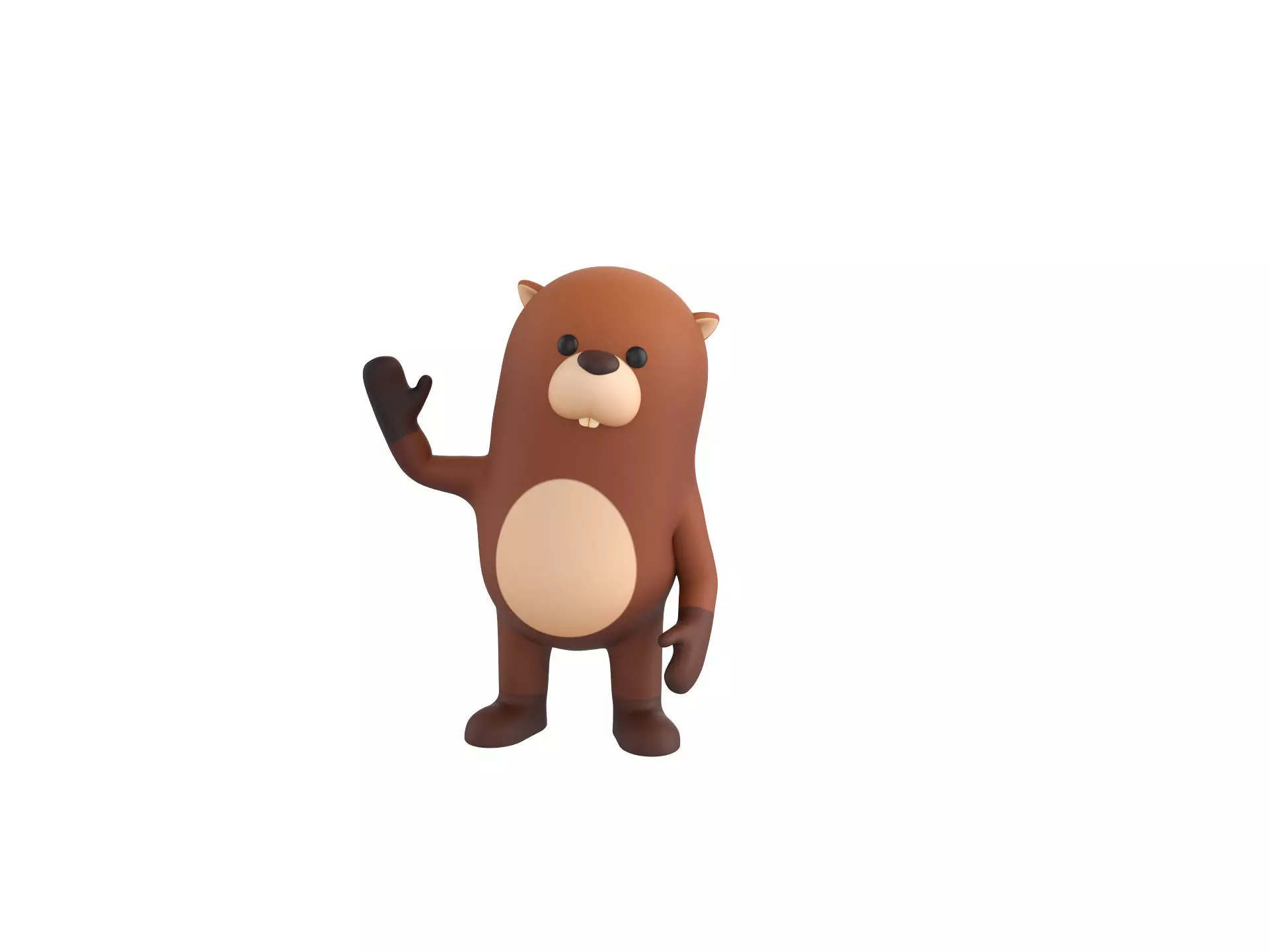 Rigged Beaver Character 3D model_0